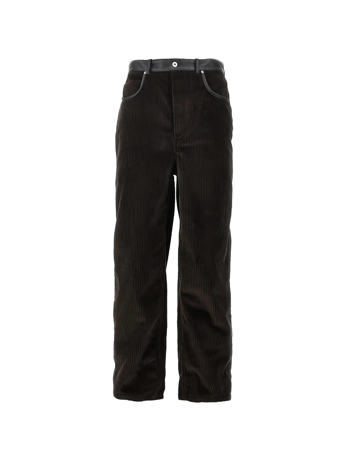 leather-trim corduroy trousers