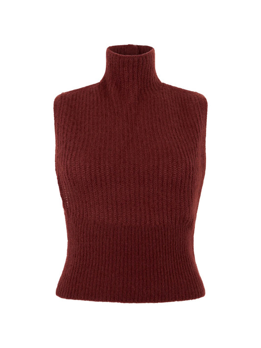 slim-fitting mohair jumper - brown bordeaux