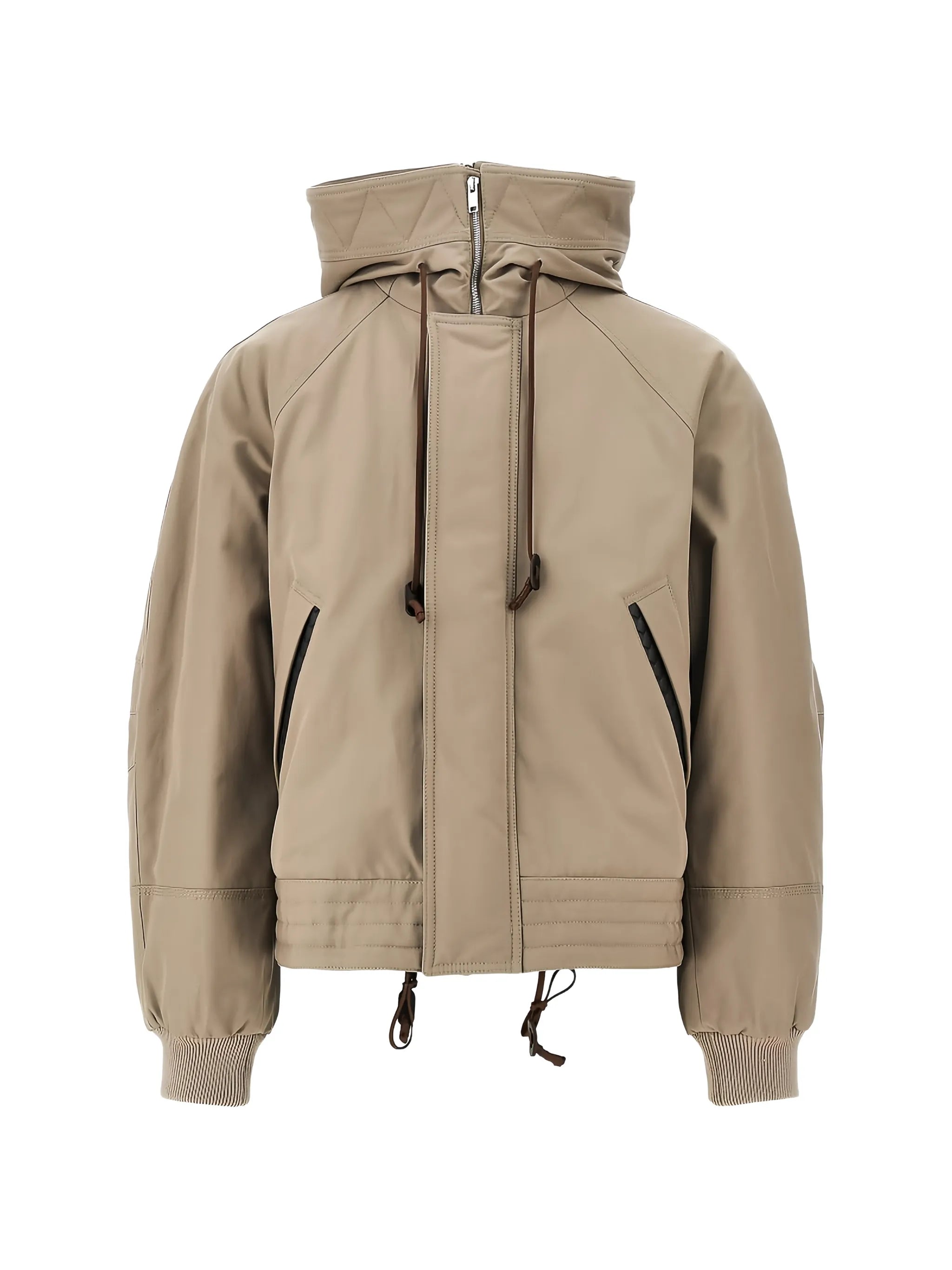 Intrecciato-detail hooded jacket
