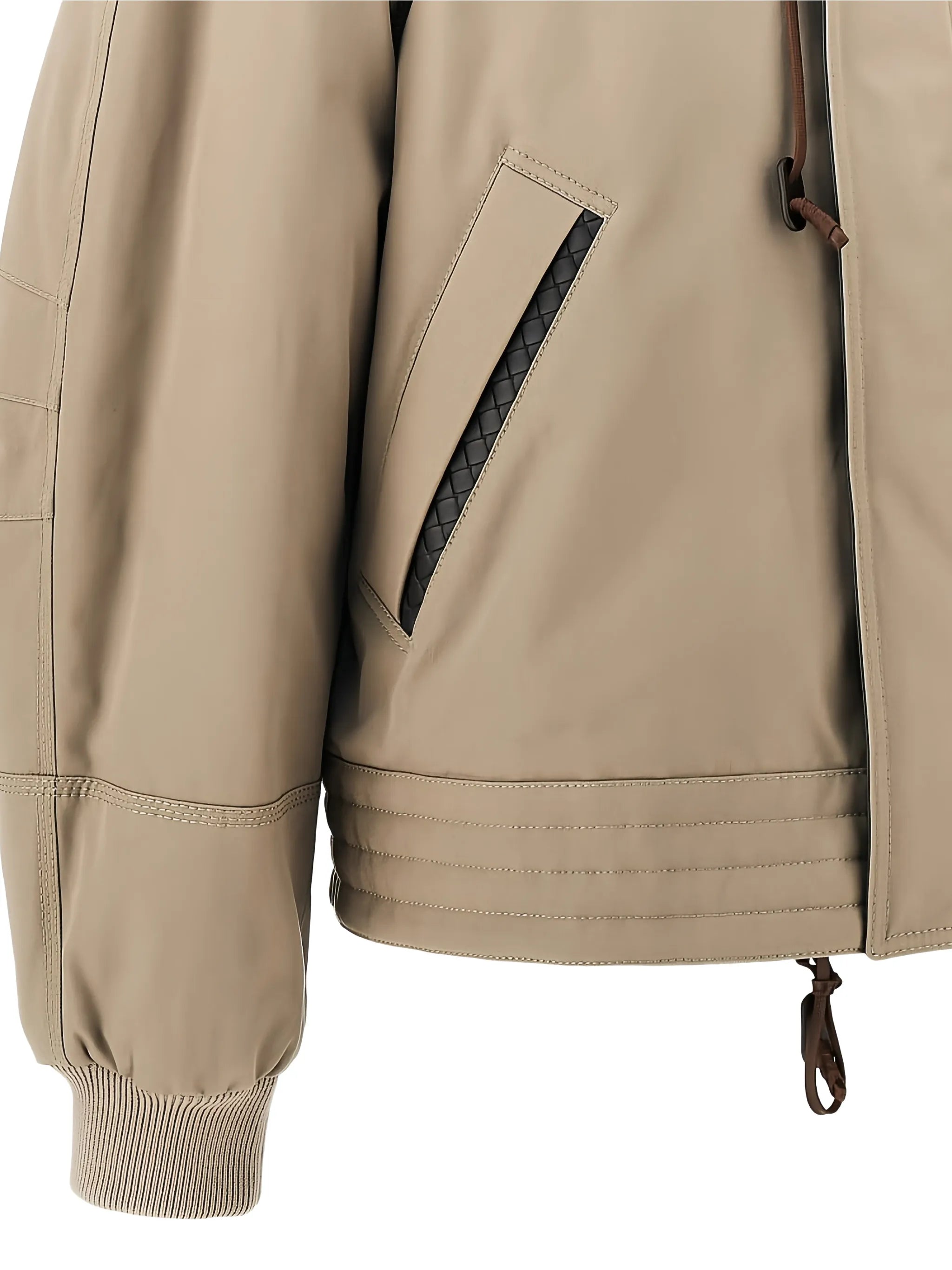 Intrecciato-detail hooded jacket