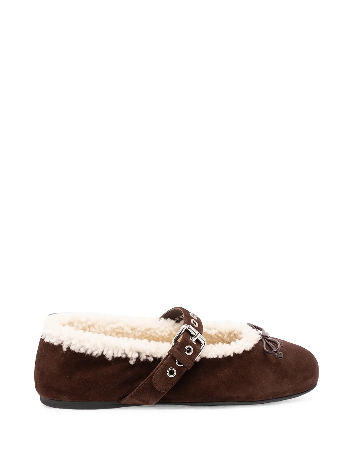 suede and shearling ballerinas