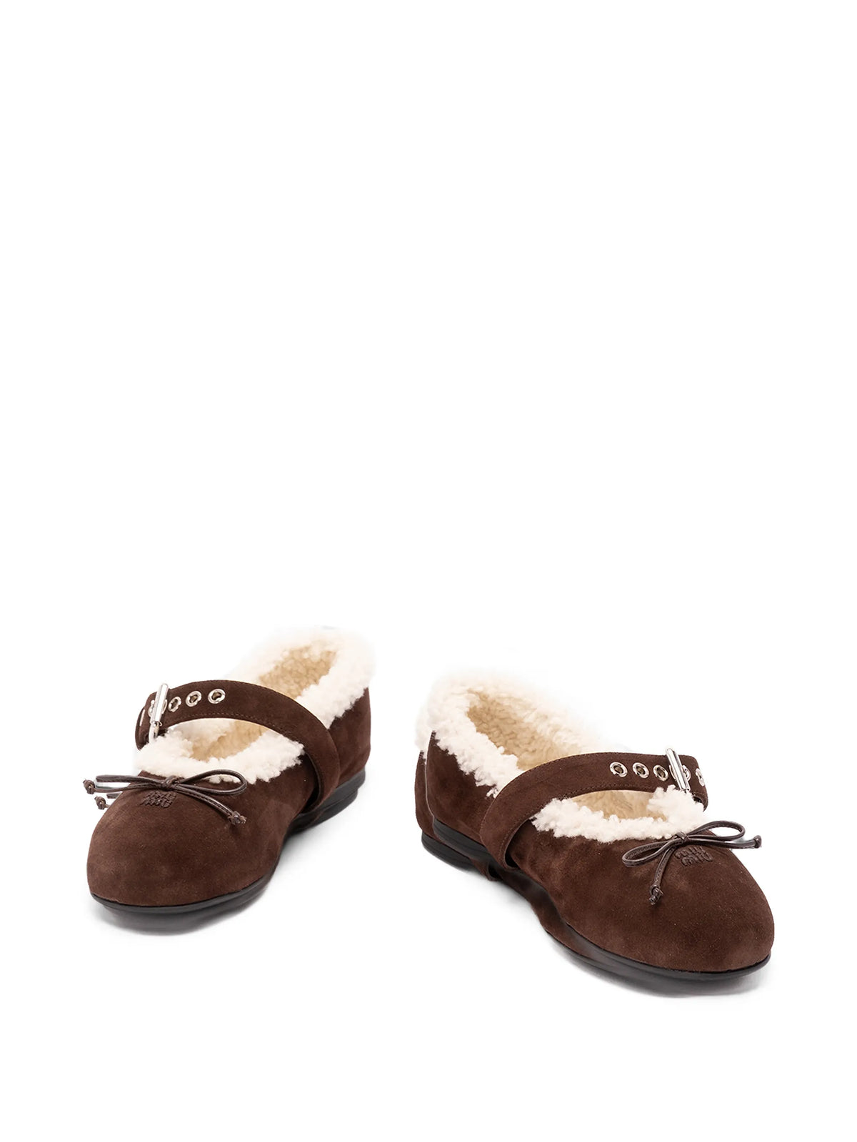 suede and shearling ballerinas