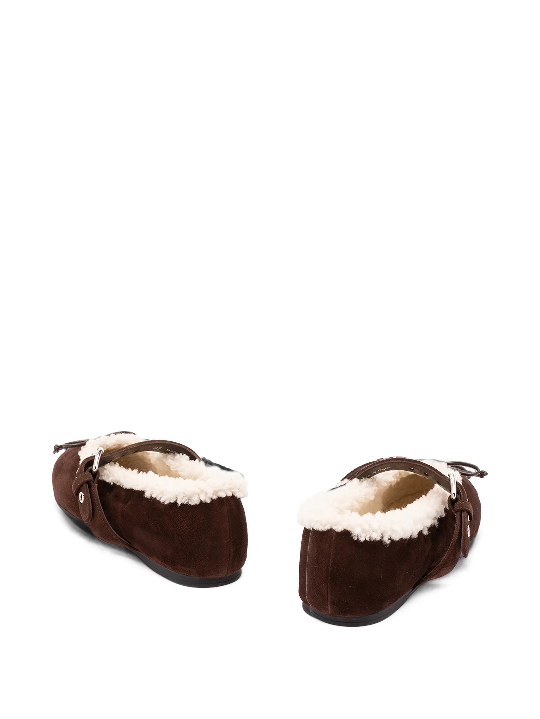 suede and shearling ballerinas