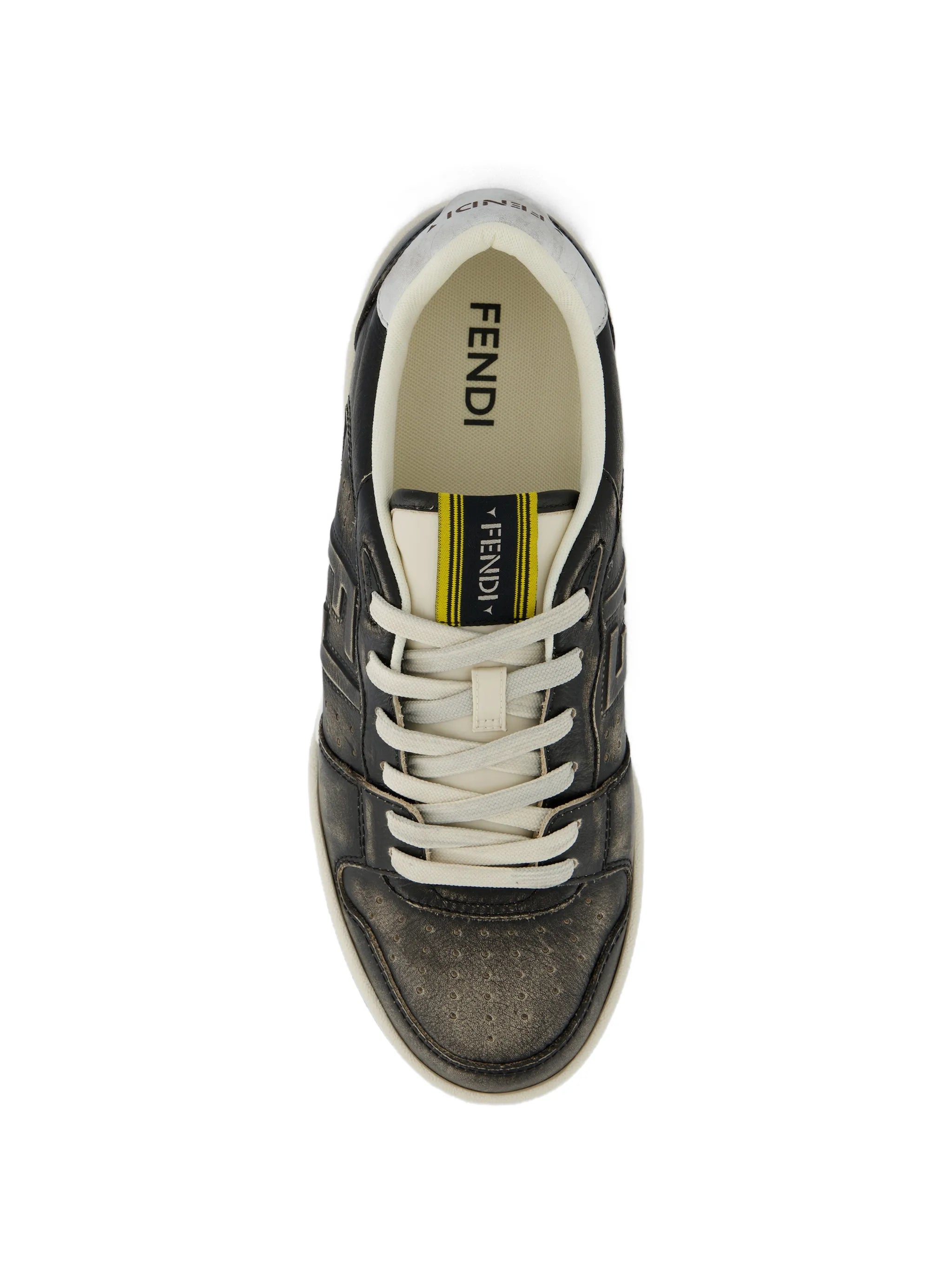 distressed-effect FF logo sneakers