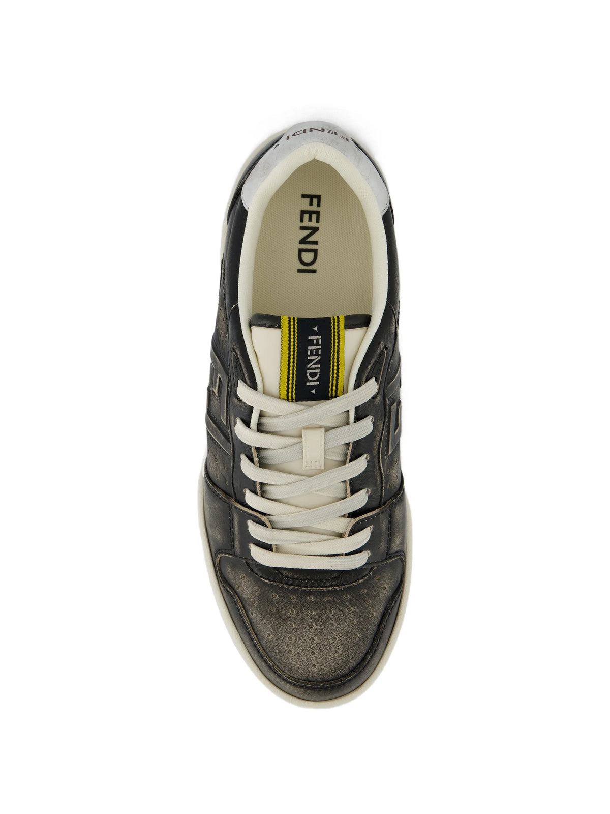 Match distressed-effect logo-patch sneakers