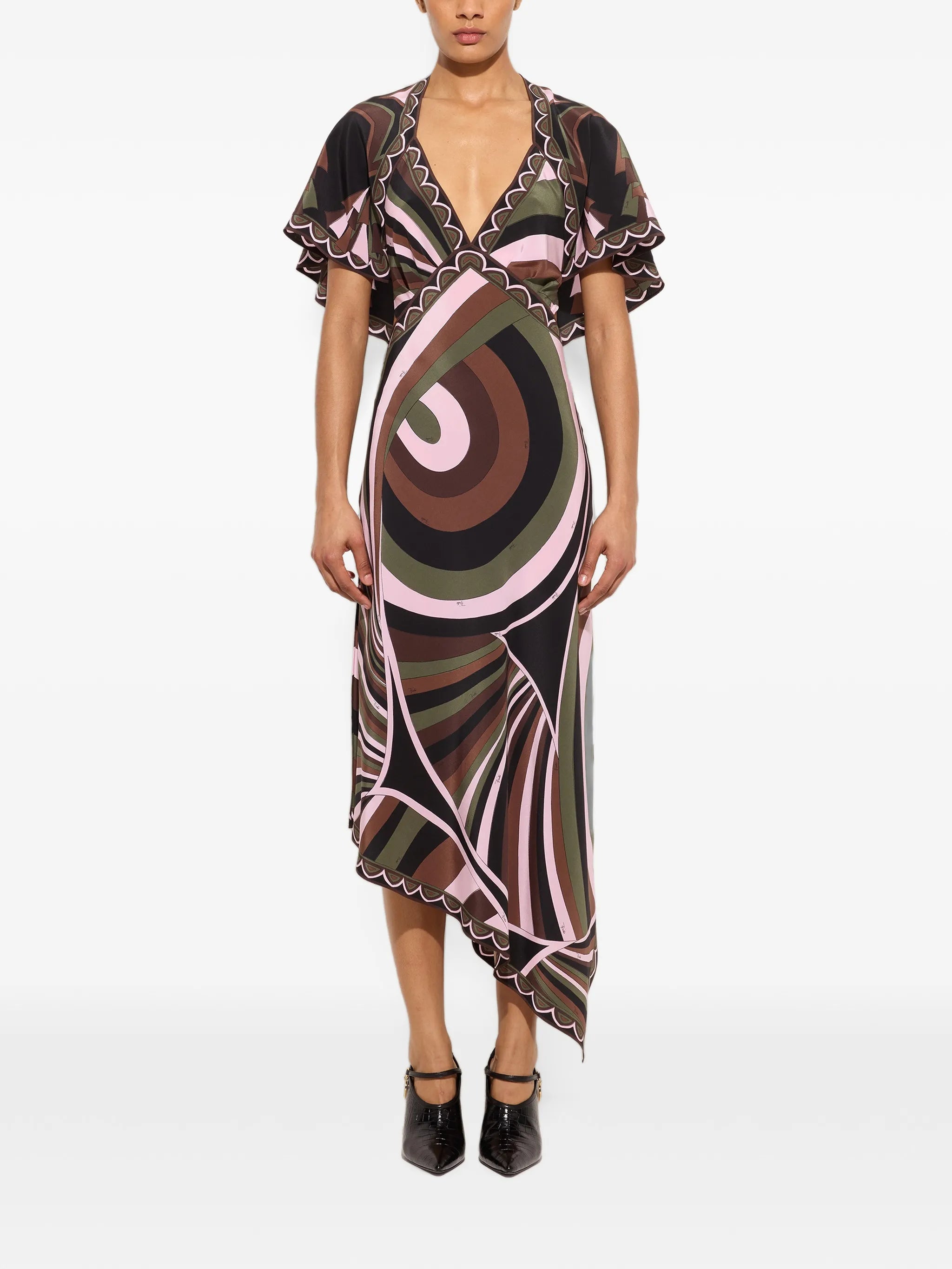 Iride-and-Baiadera-print crêpe-de-chine dress