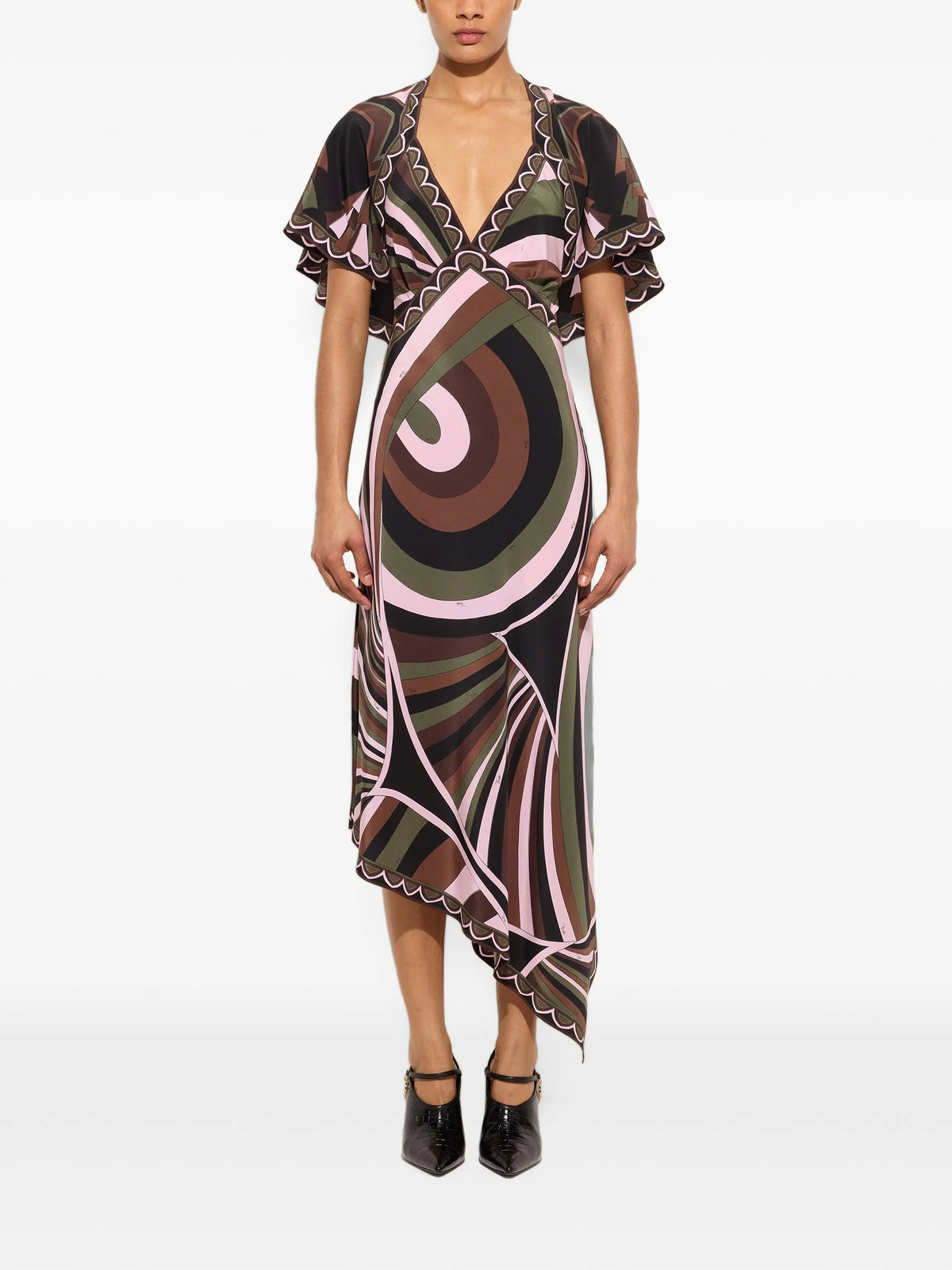 Iride-and-Baiadera-print crêpe-de-chine dress