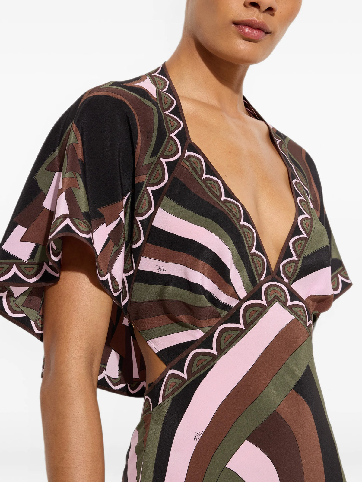 Iride-and-Baiadera-print crêpe-de-chine dress