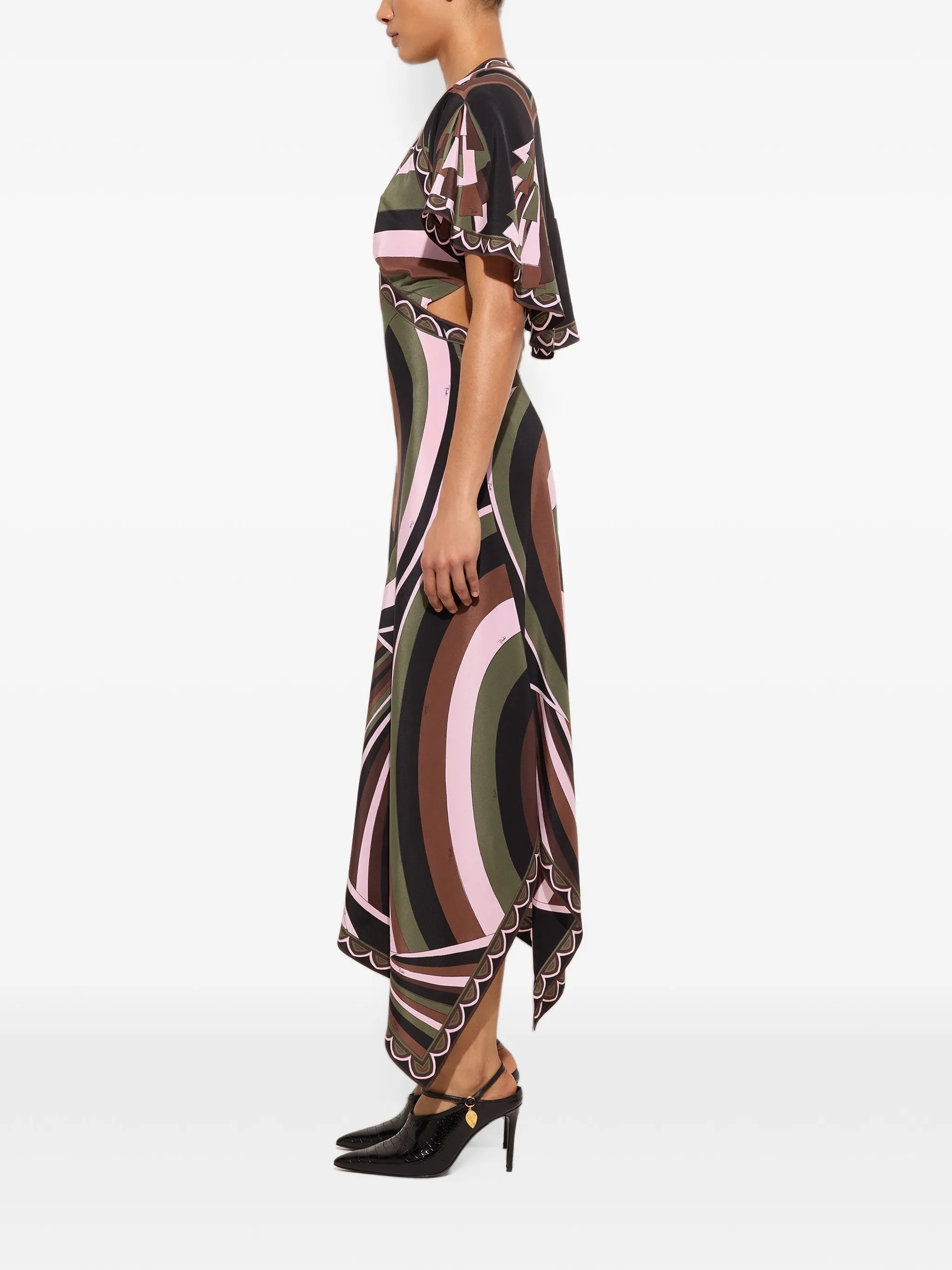 Iride-and-Baiadera-print crêpe-de-chine dress