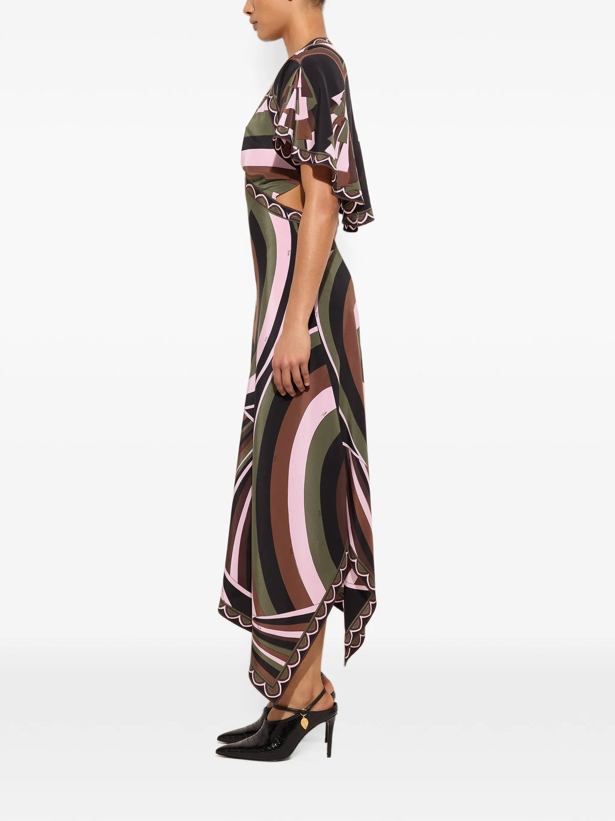 Iride-and-Baiadera-print crêpe-de-chine dress
