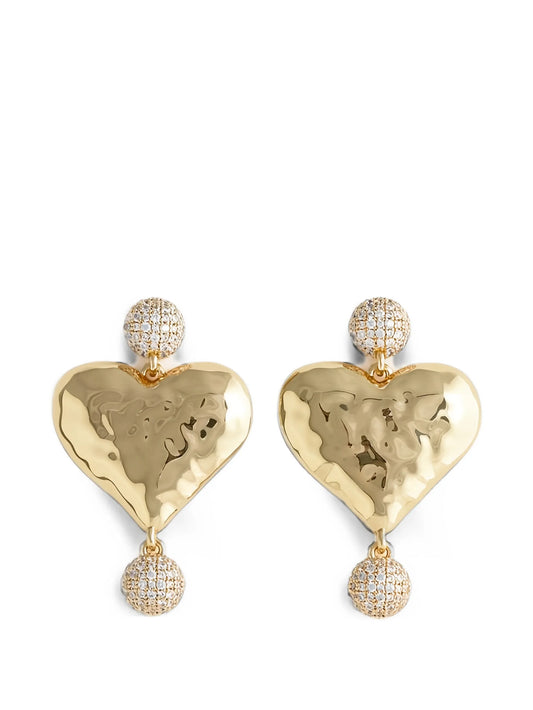hammered-effect crystal-embellished earrings