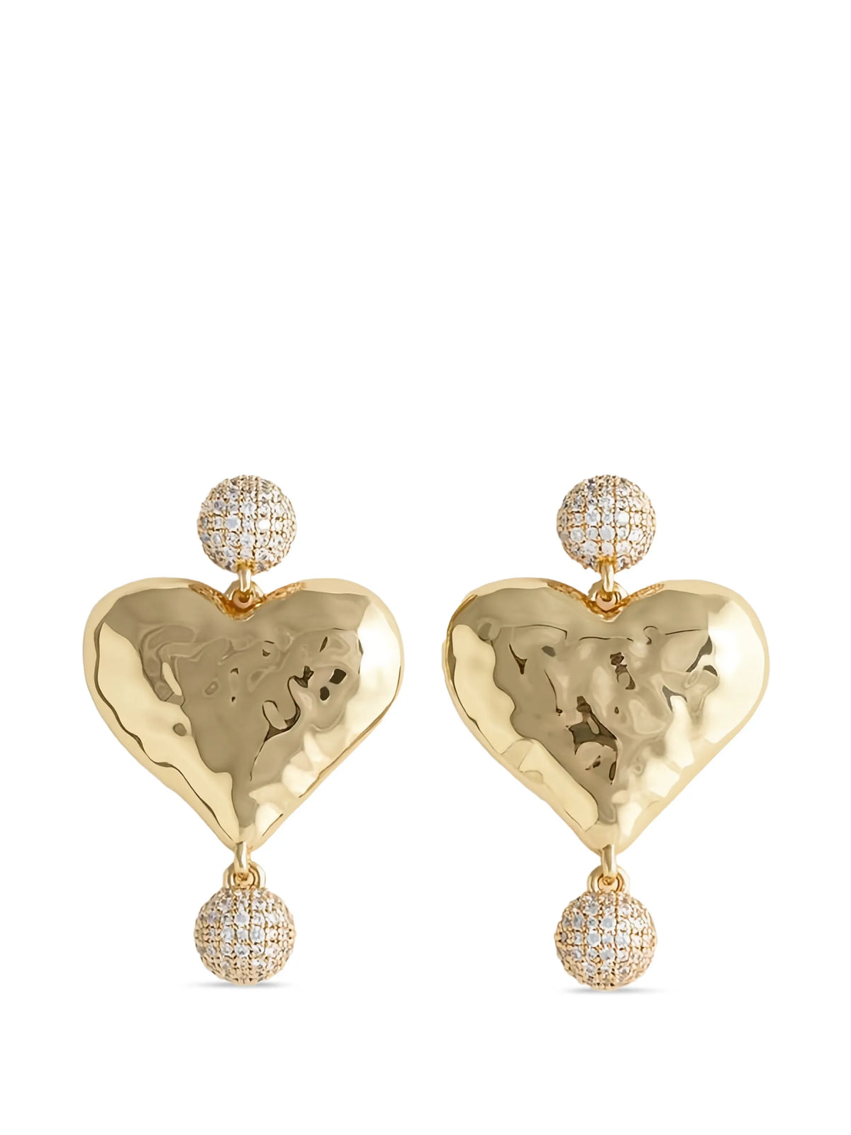 Self-Portrait hammered-effect crystal-embellished earrings
