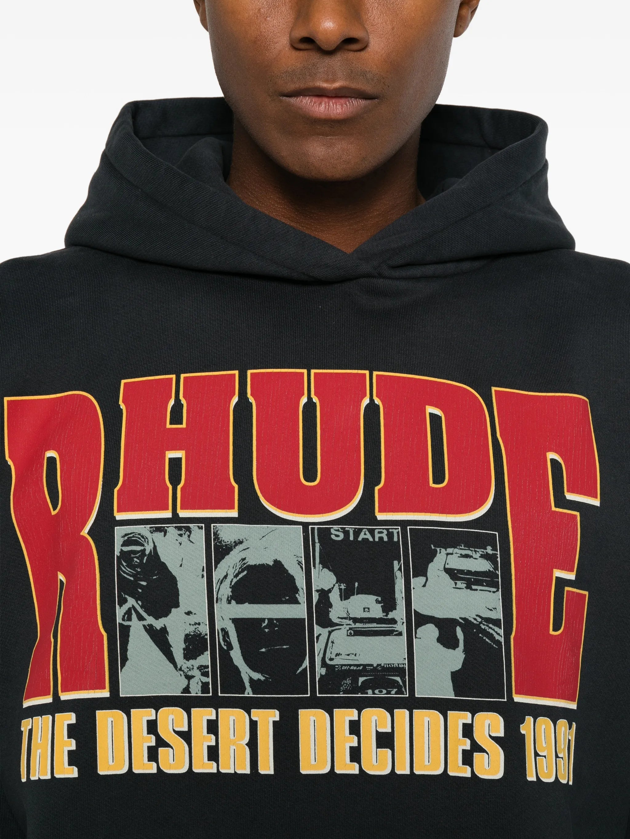 graphic-print drawstring hoodie