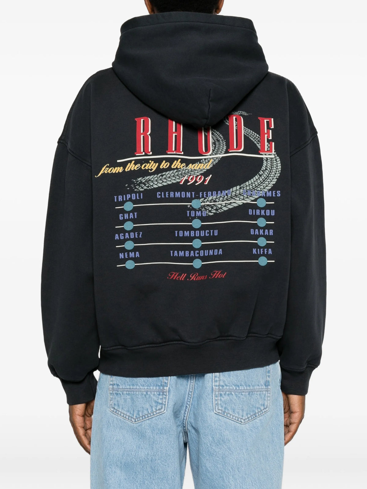 graphic-print drawstring hoodie