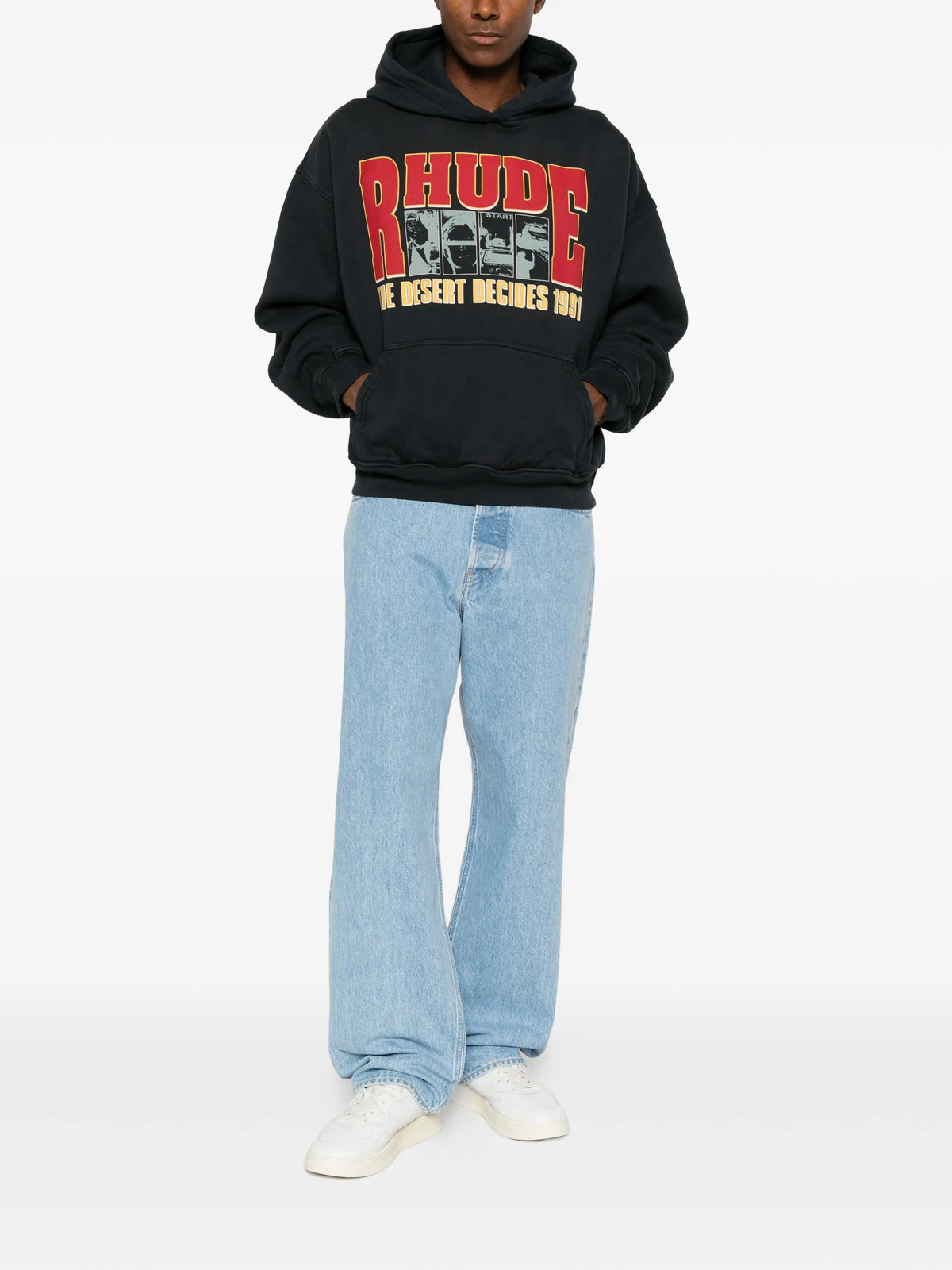 graphic-print drawstring hoodie