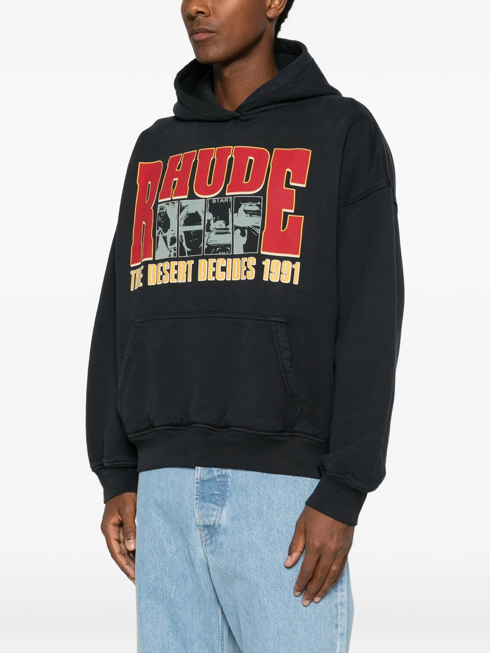 graphic-print drawstring hoodie