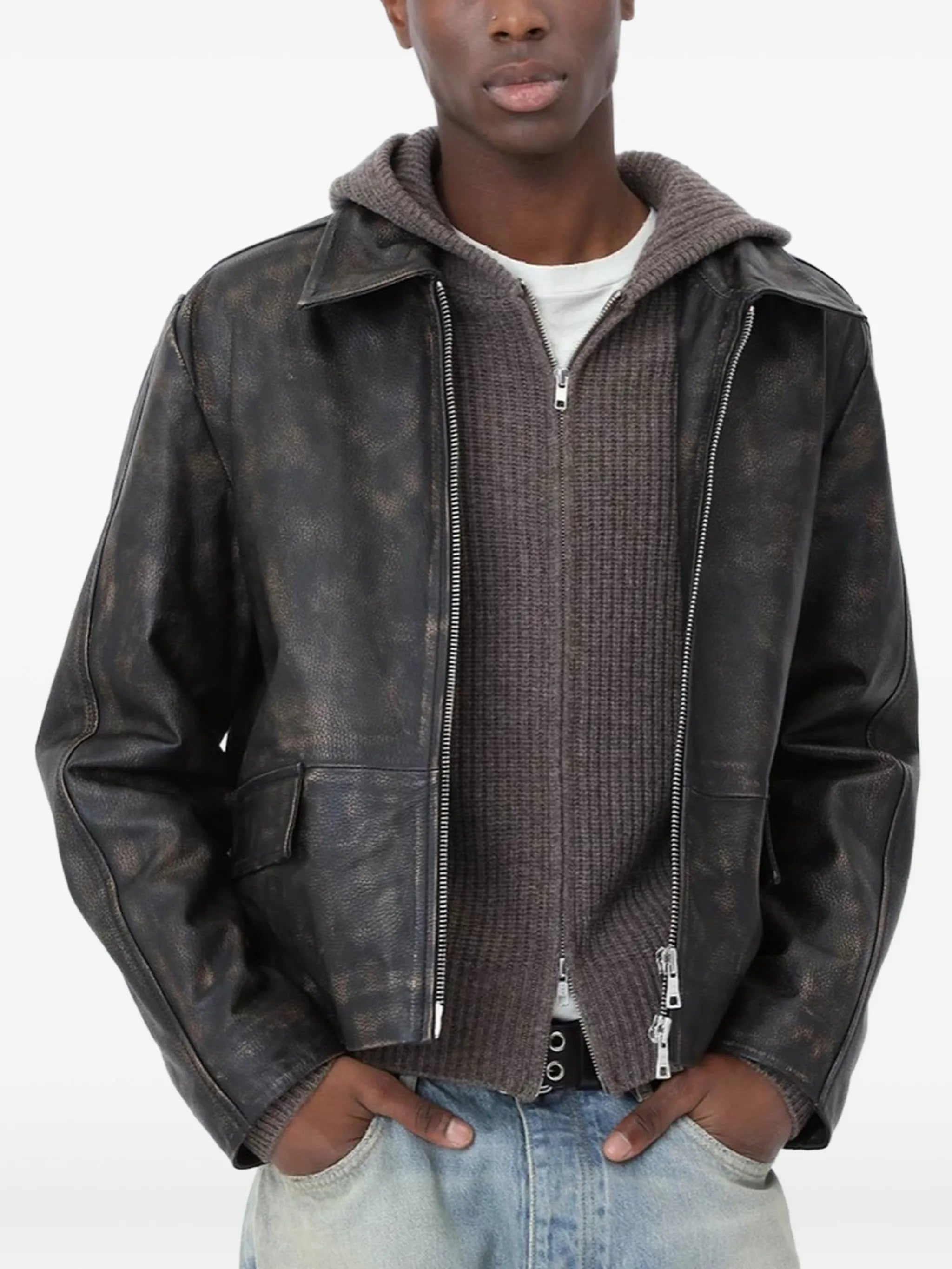 Glasgow ribbed-knit hoodie