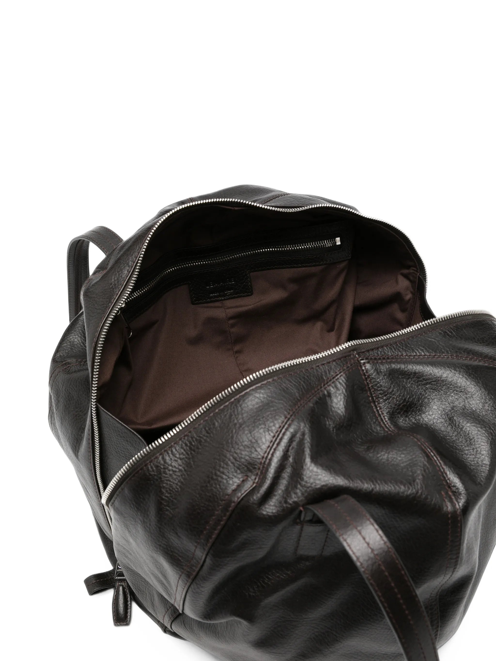 Helmet leather hobo bag