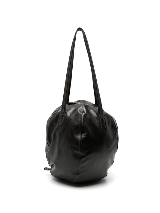 Helmet leather hobo bag