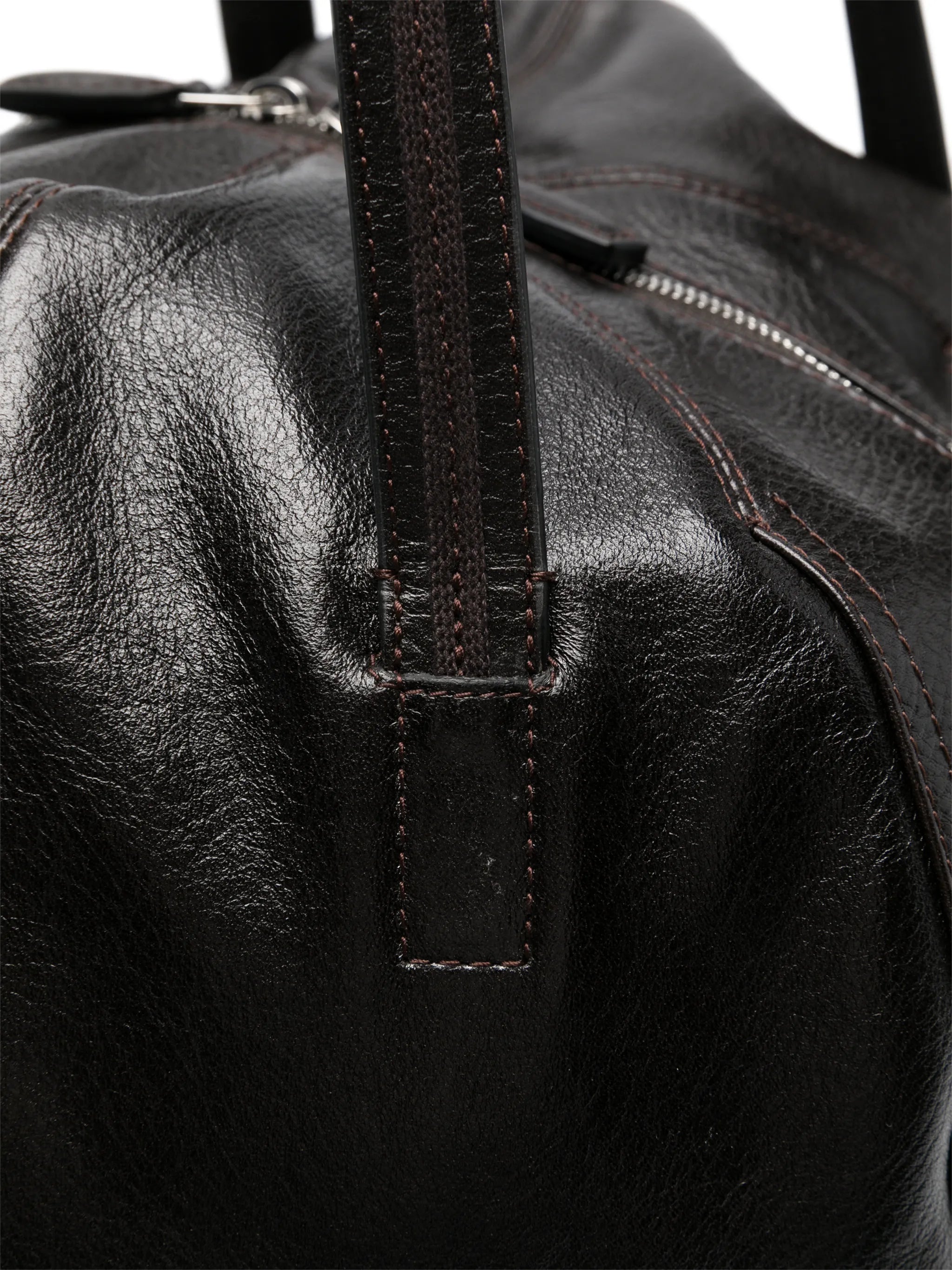 Helmet leather hobo bag