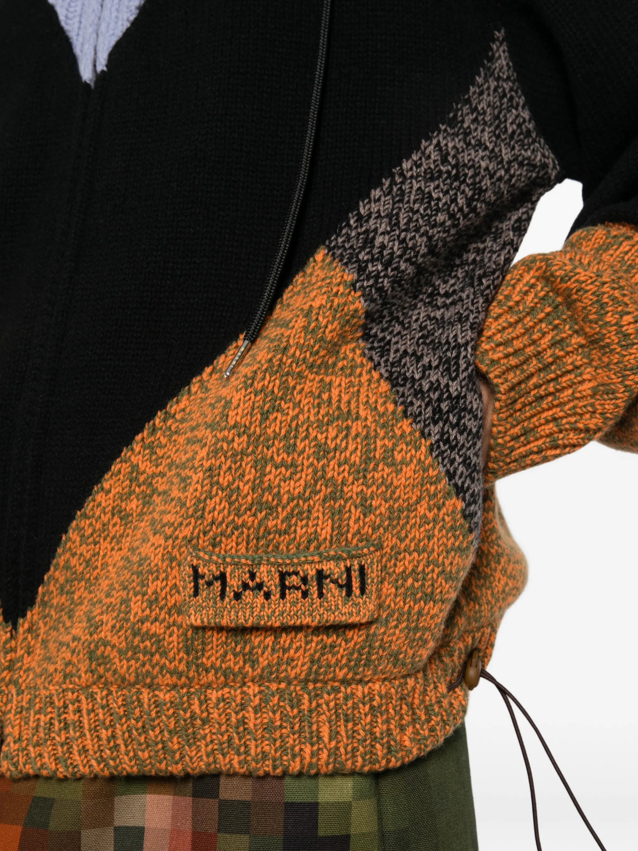 colour-block intarsia-knit sweater