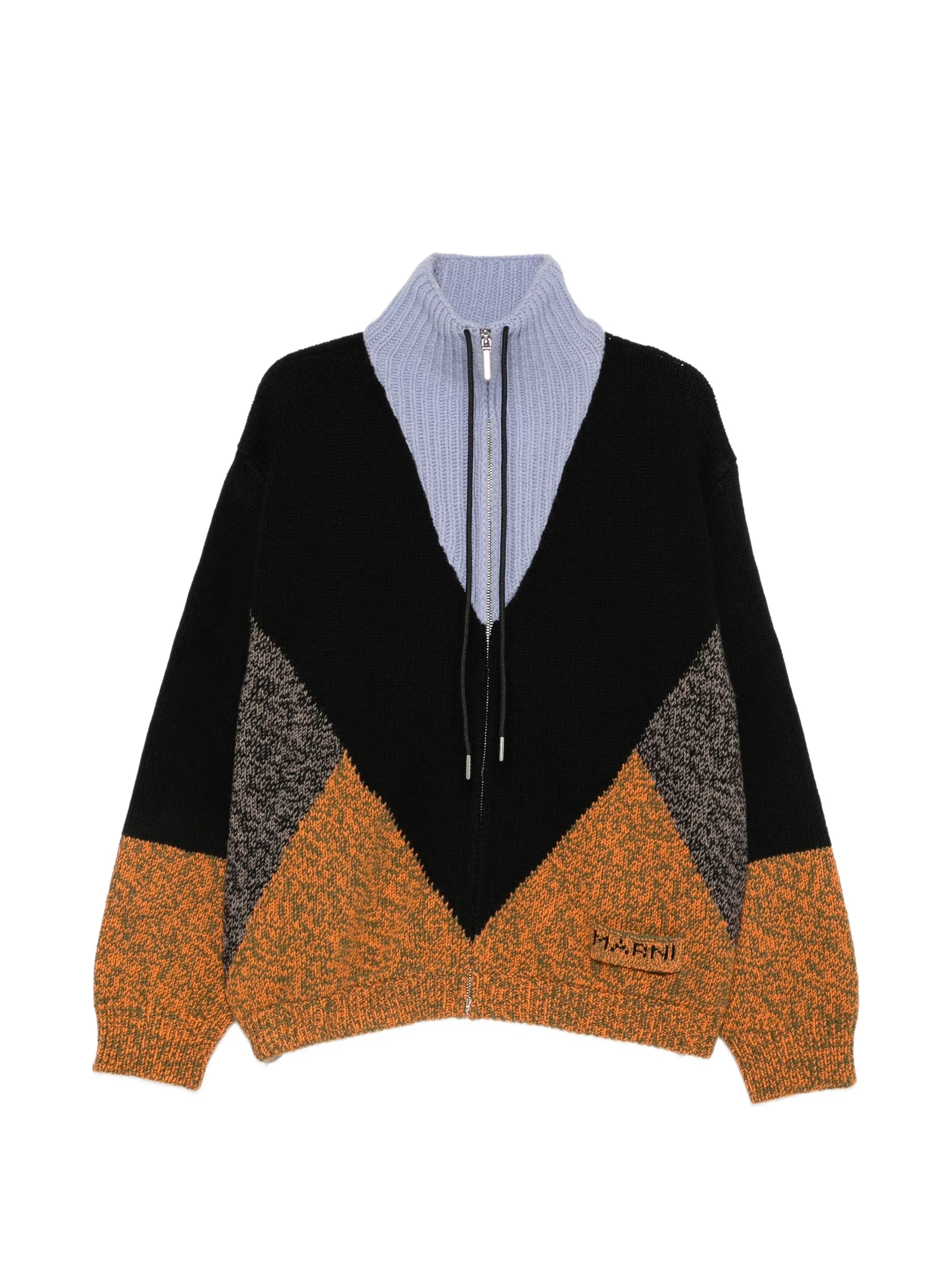 colour-block intarsia-knit sweater