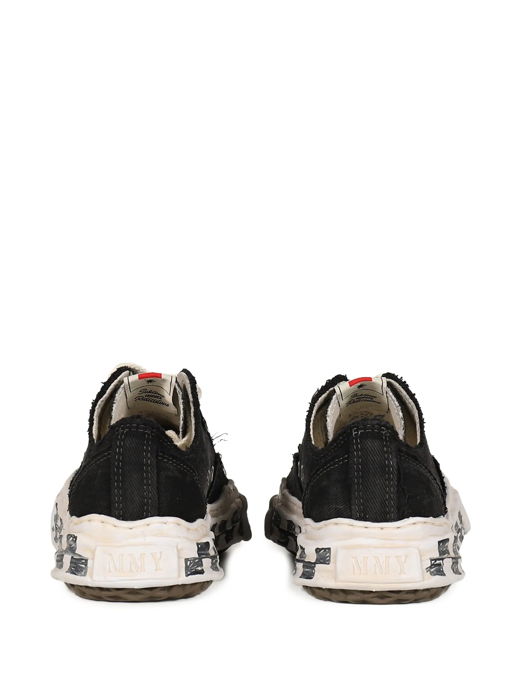 checkerboard-print sneakers