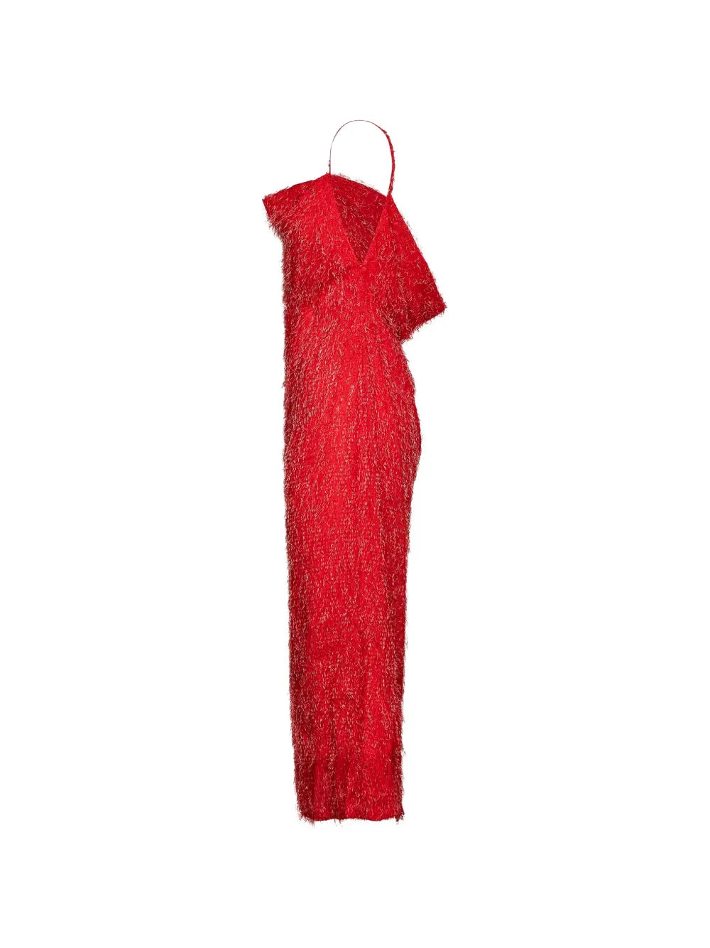 cowl-neck fringed midi dress