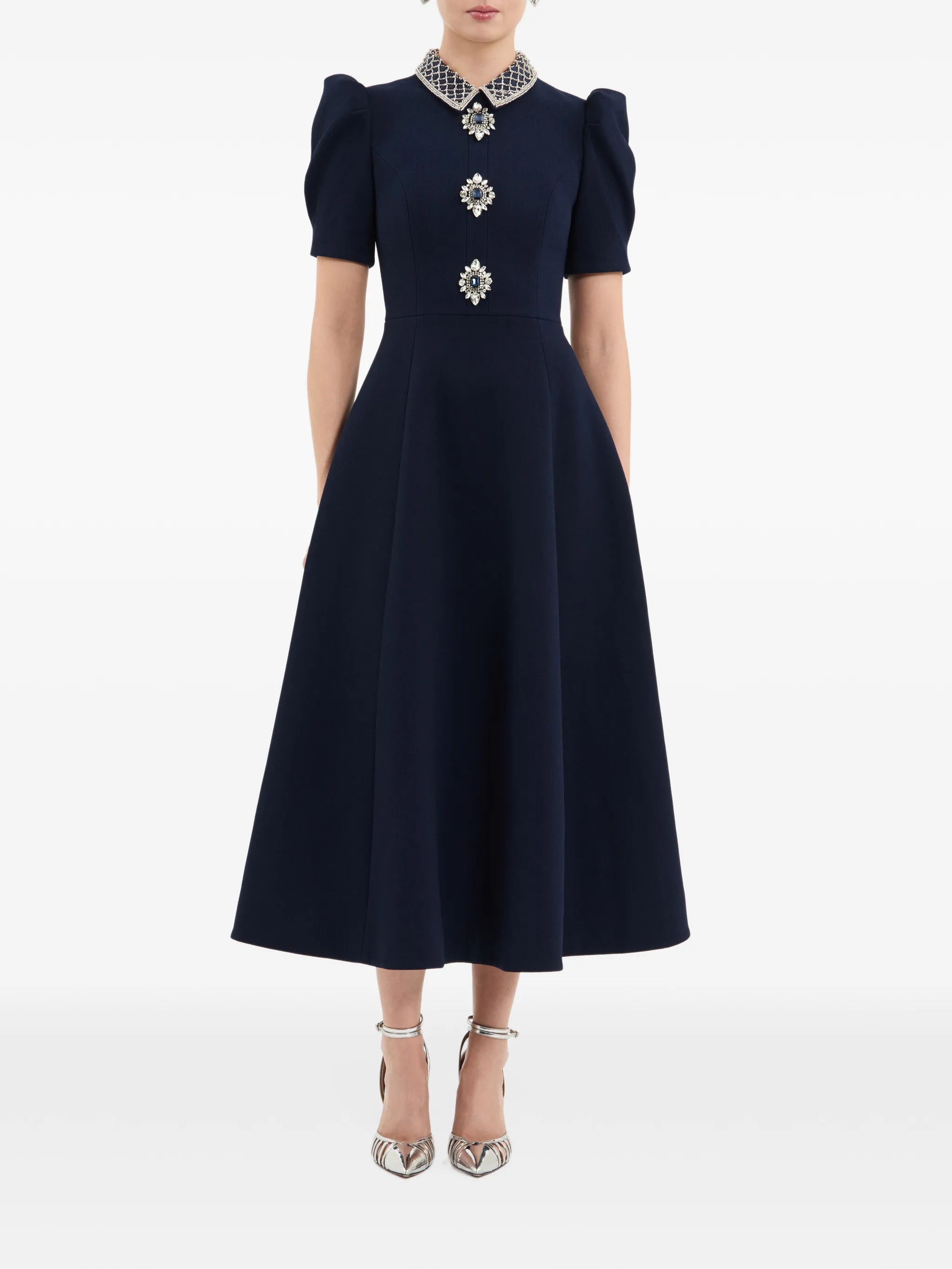 Crown Jewel short-sleeve midi dress