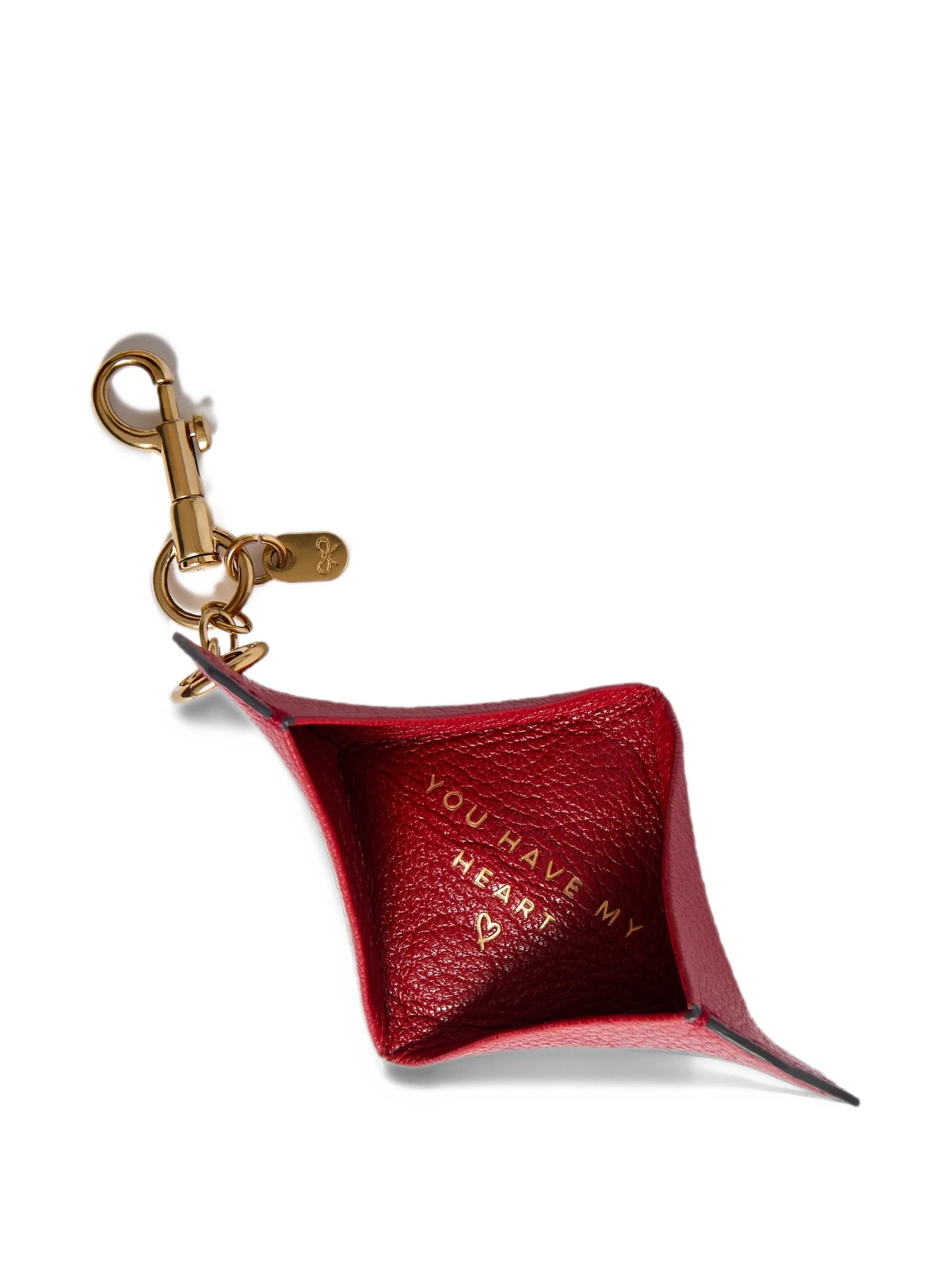 origami-heart leather keychain