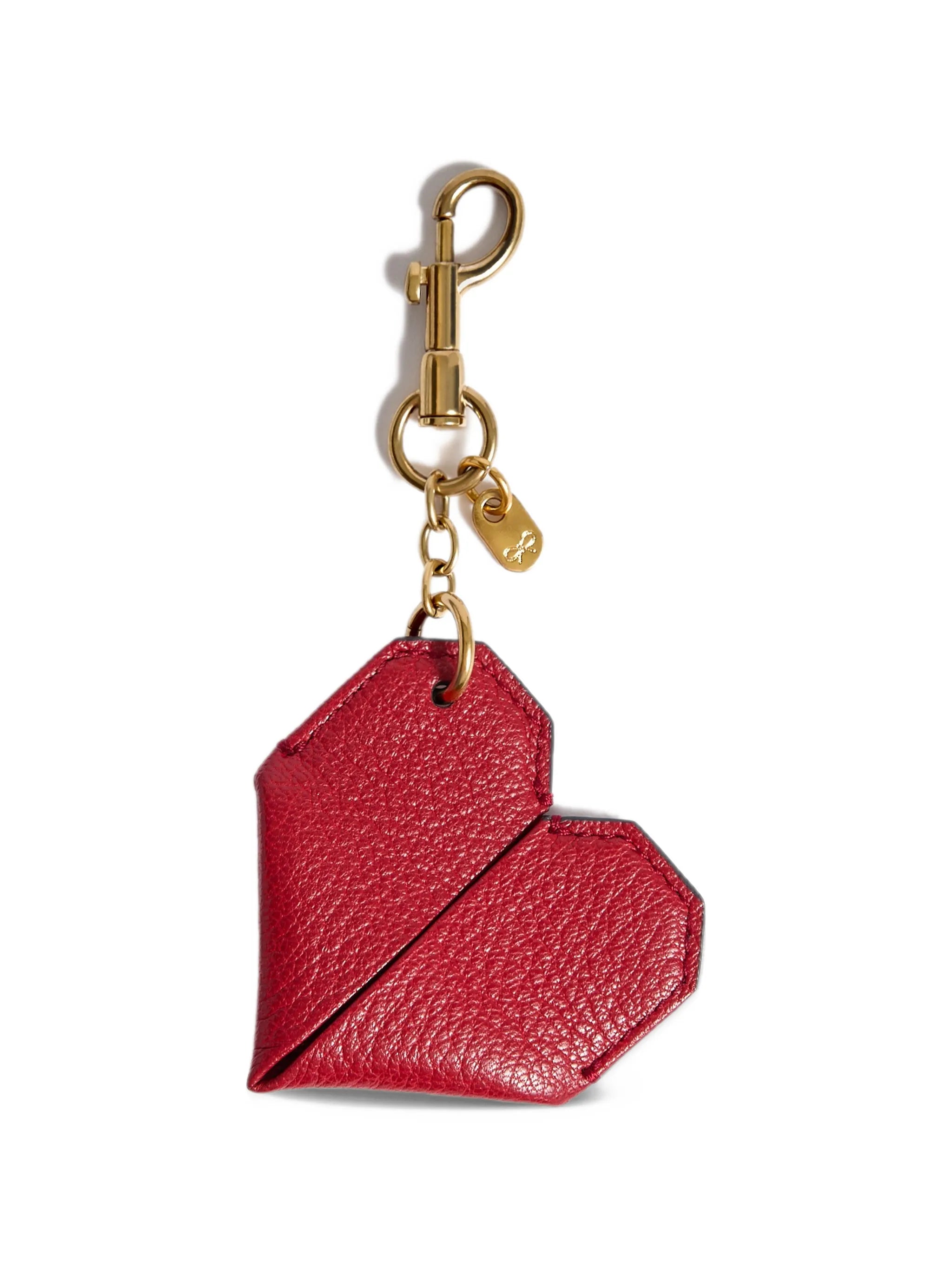 origami-heart leather keychain