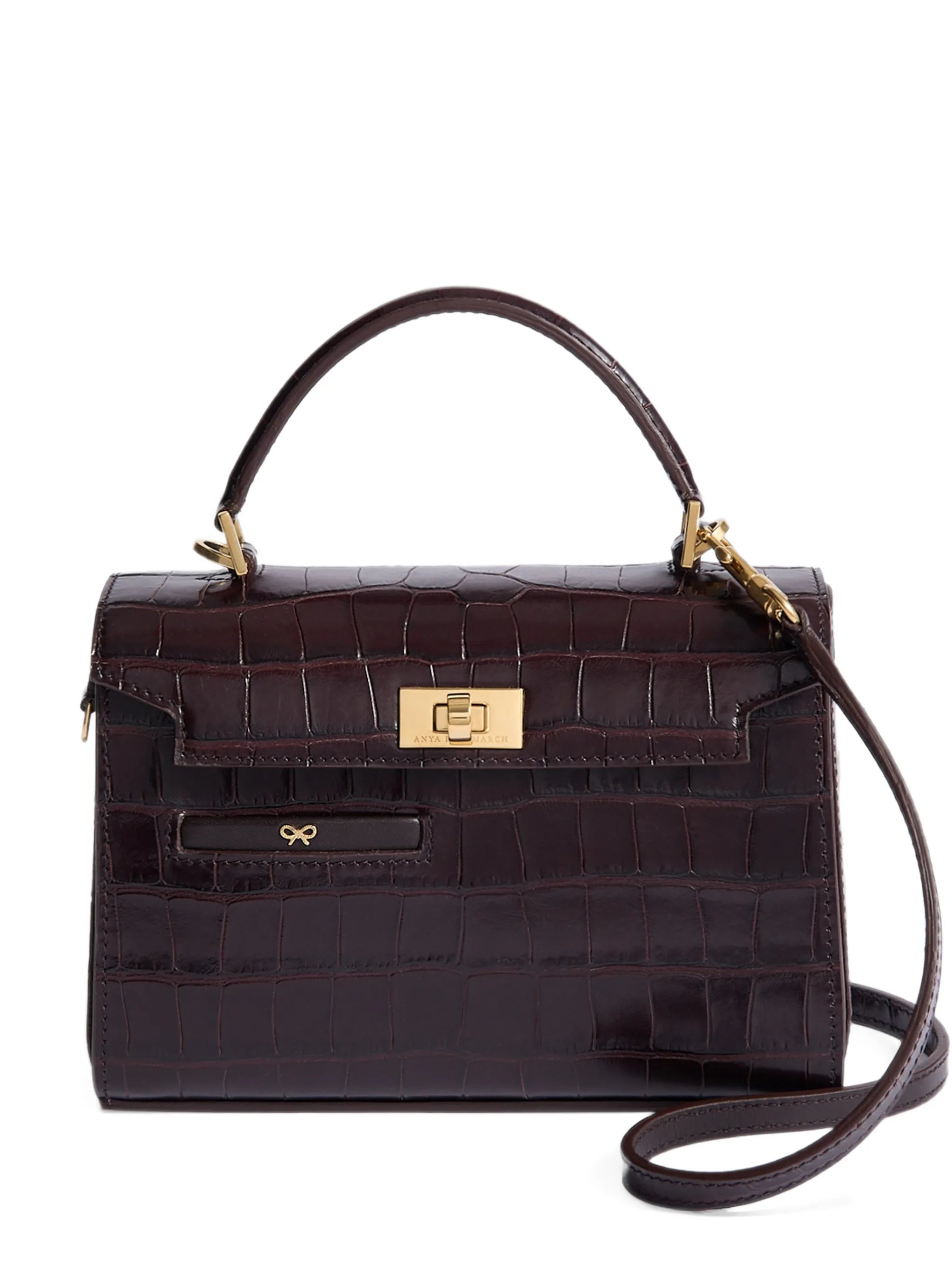 mini Mortimer crocodile-embossed tote bag