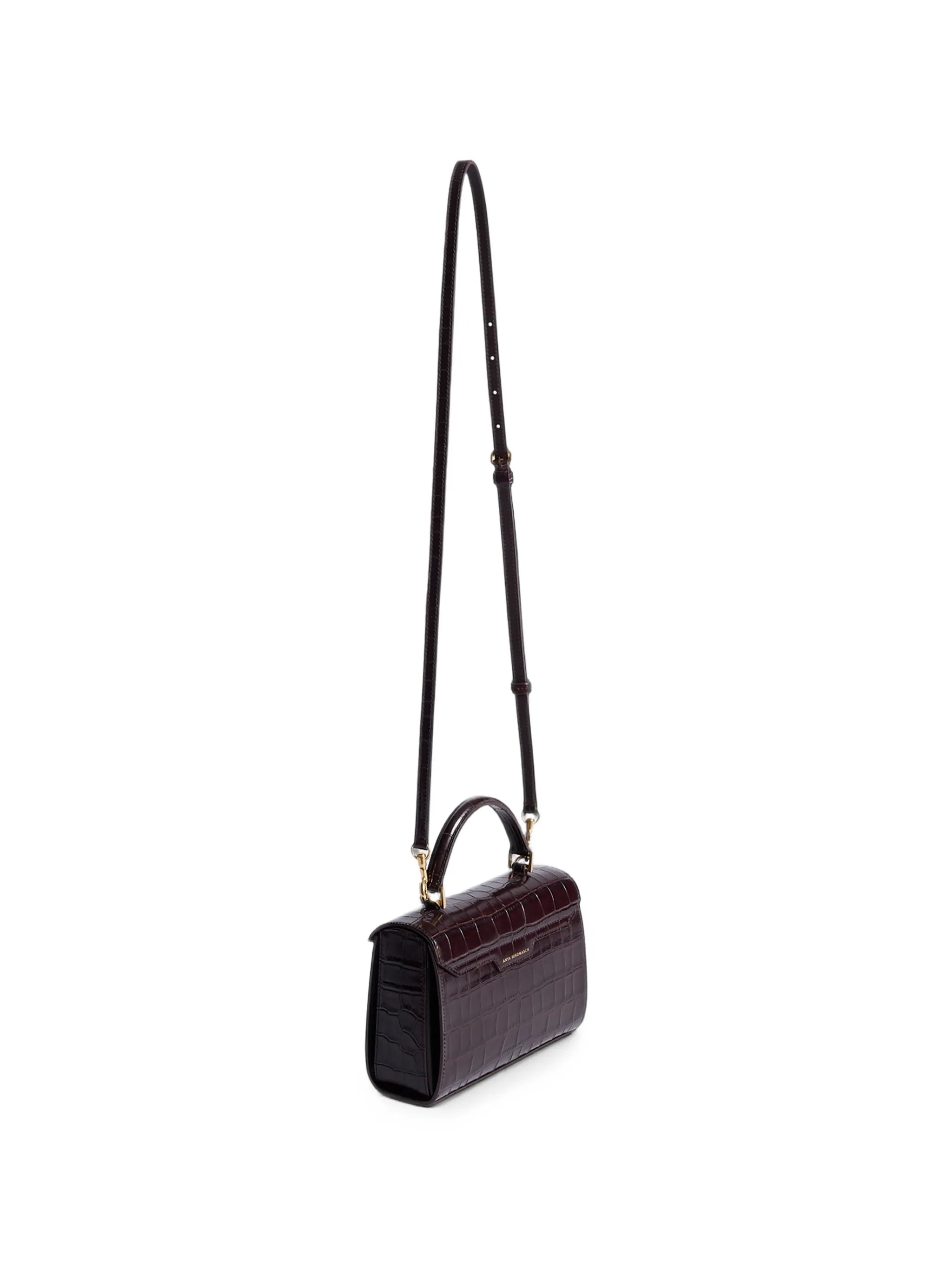 mini Mortimer crocodile-embossed tote bag