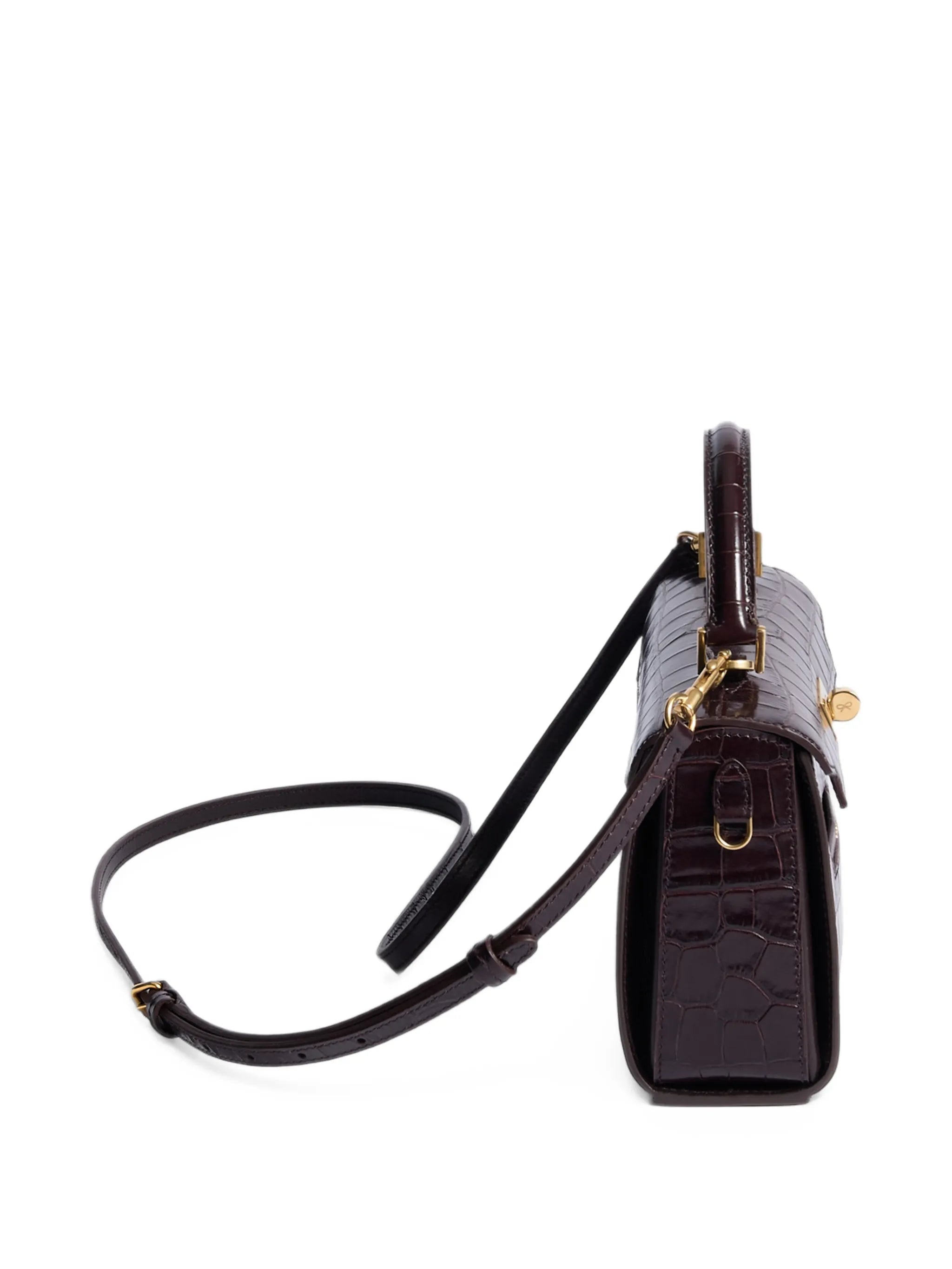 mini Mortimer crocodile-embossed tote bag