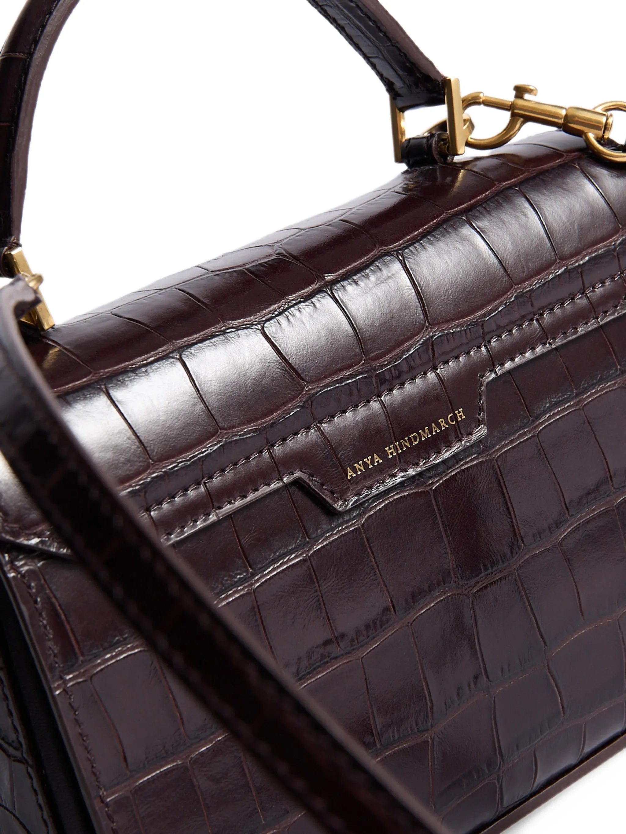 mini Mortimer crocodile-embossed tote bag