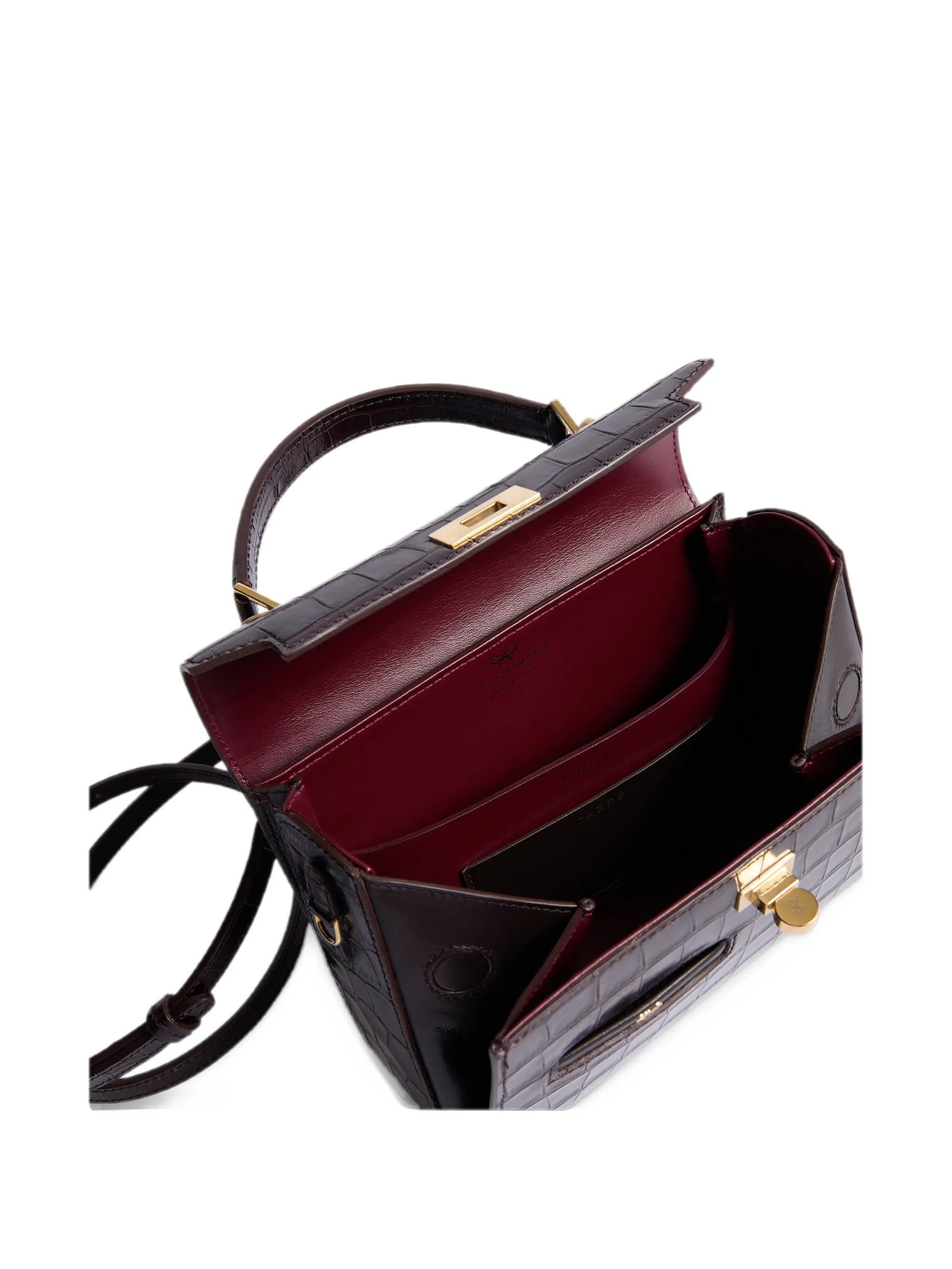 mini Mortimer crocodile-embossed tote bag