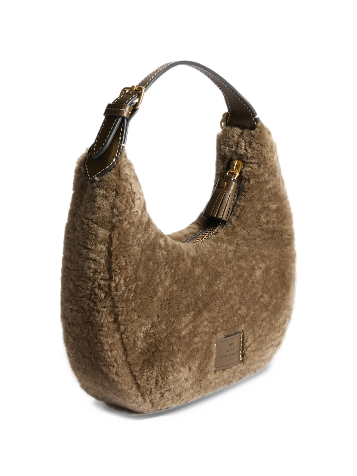 mini Eyes shearling tote bag