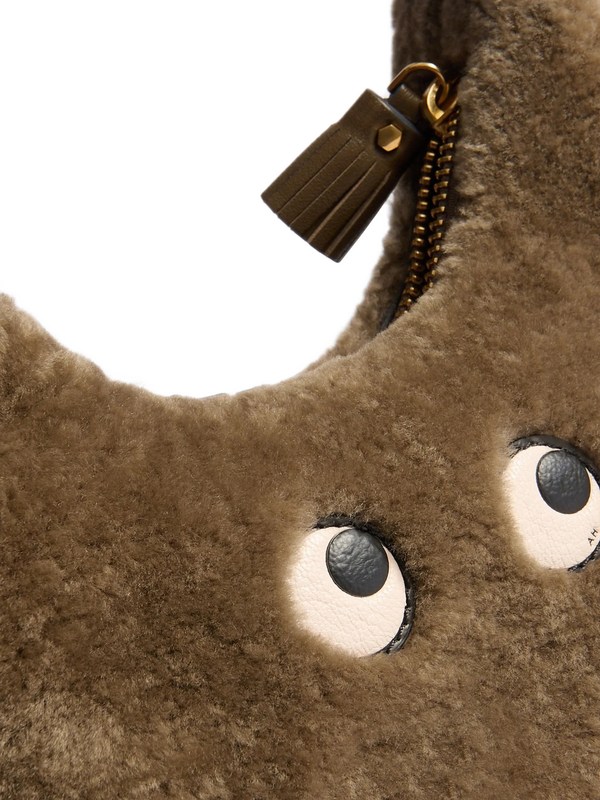 mini Eyes shearling tote bag