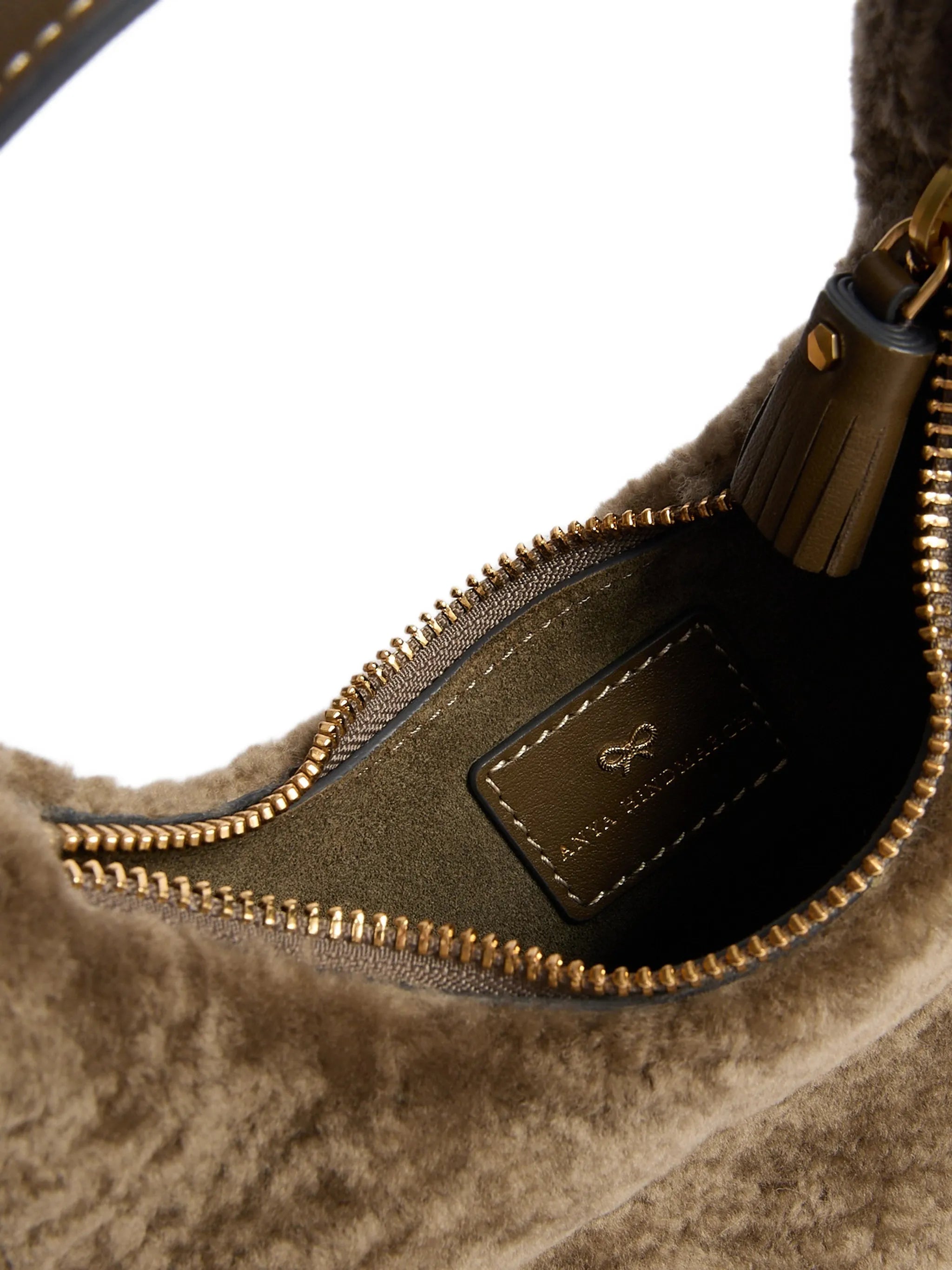 mini Eyes shearling tote bag