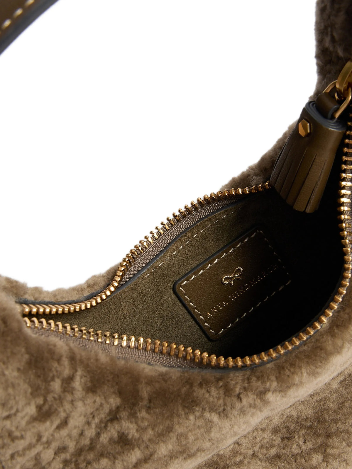mini Eyes shearling tote bag