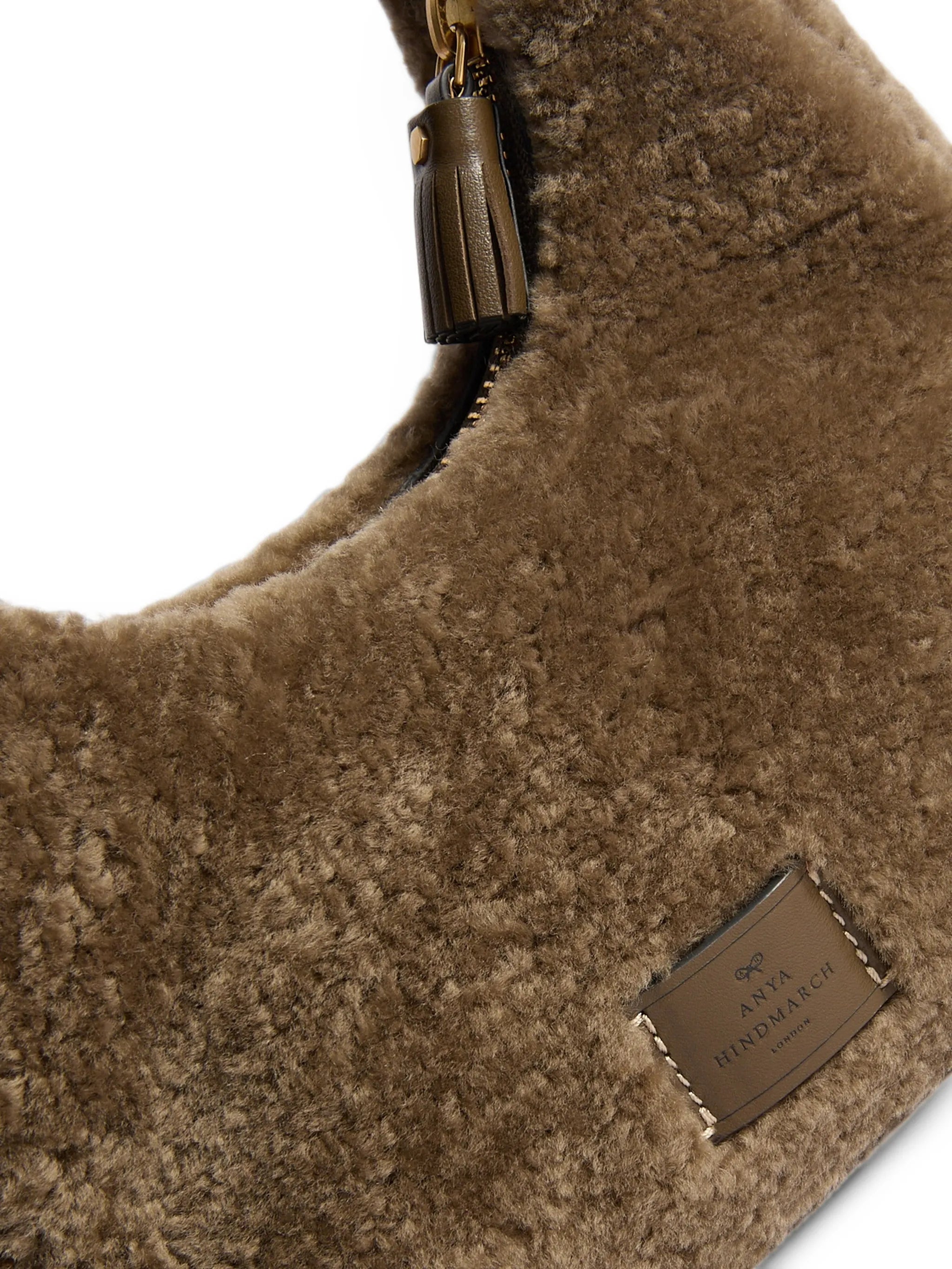 mini Eyes shearling tote bag