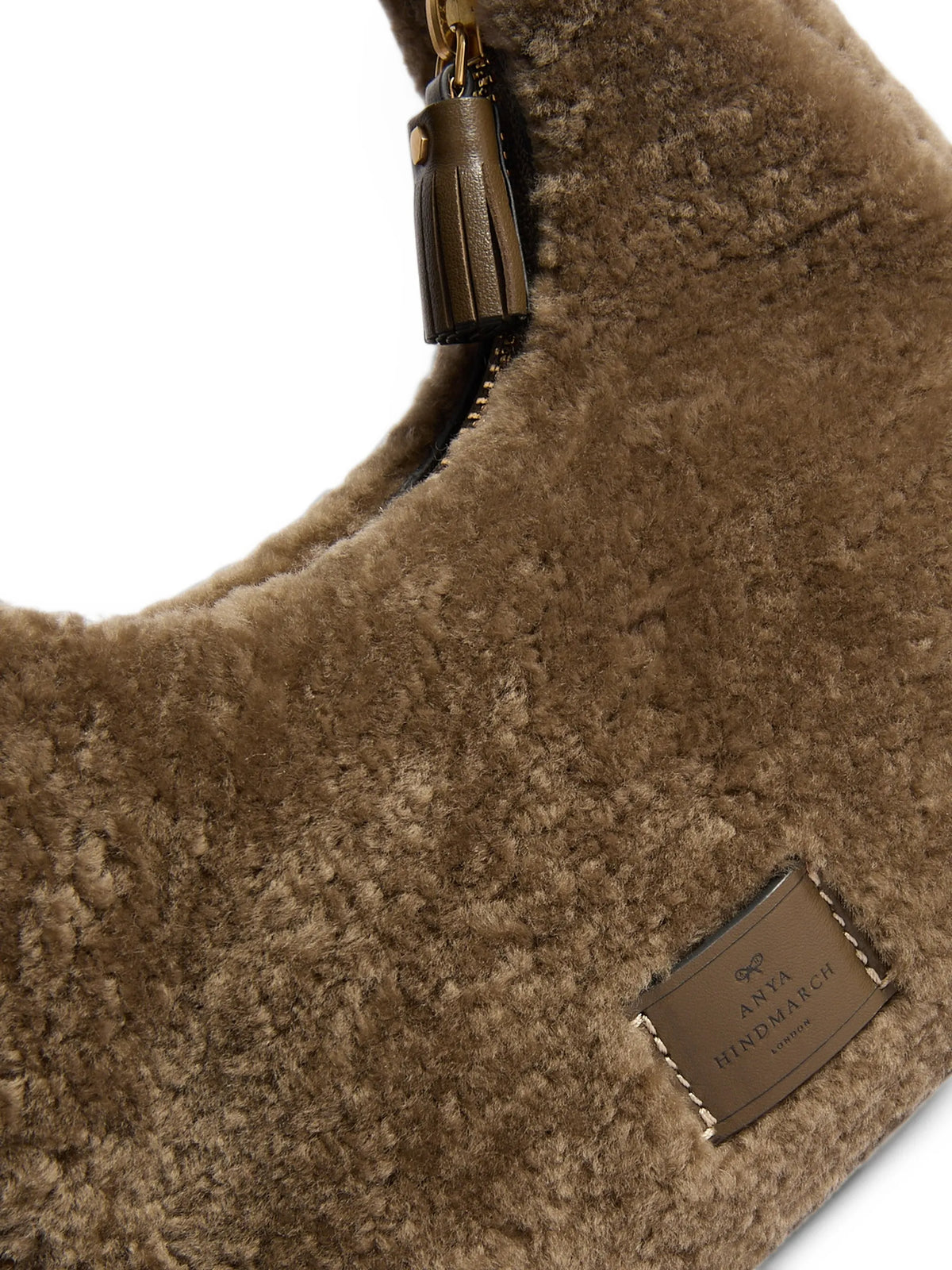 mini Eyes shearling tote bag