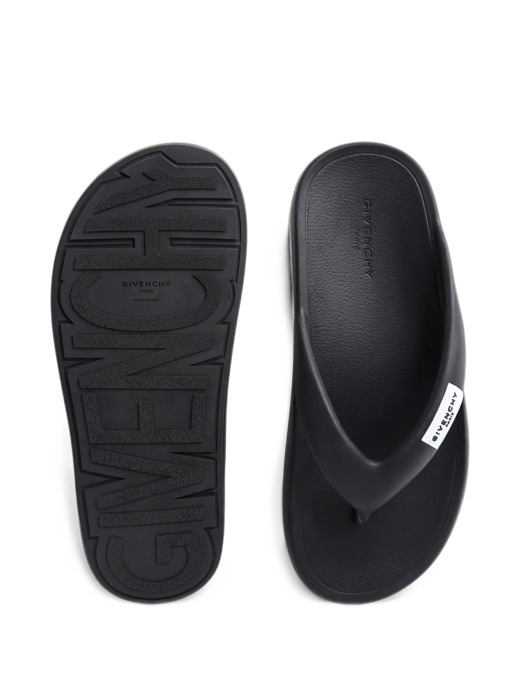 label thongs in rubber