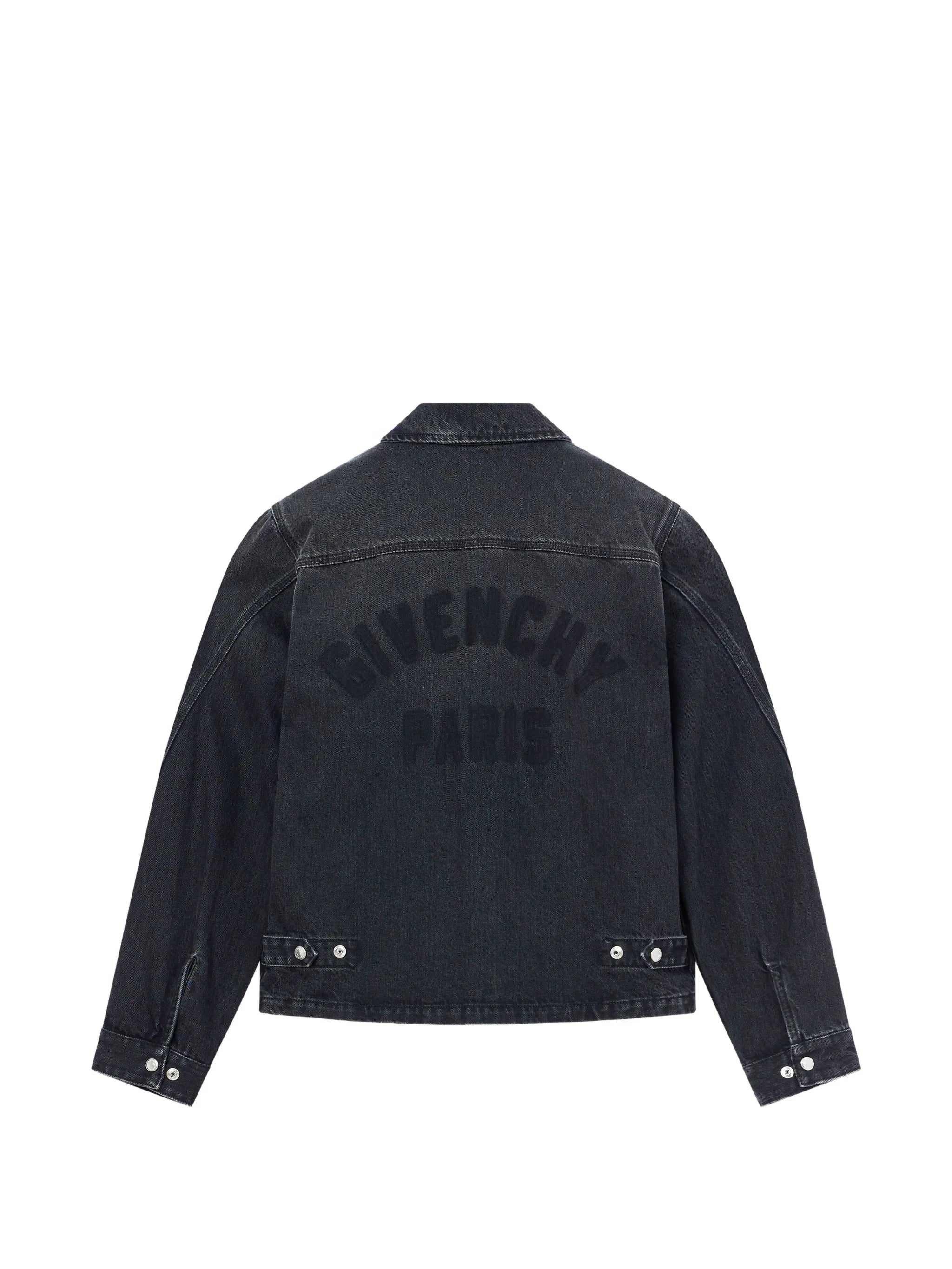 Couture Seam zipped jacket in black denim