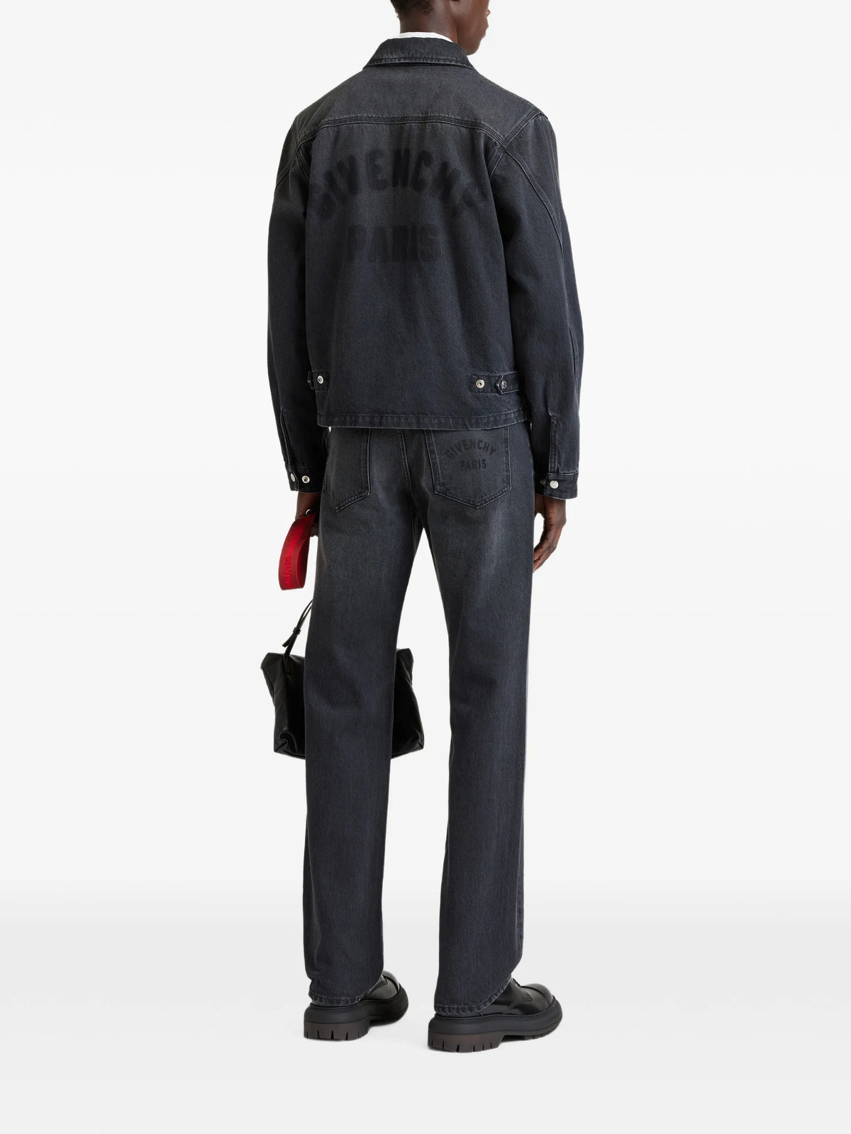 Couture Seam zipped jacket in black denim