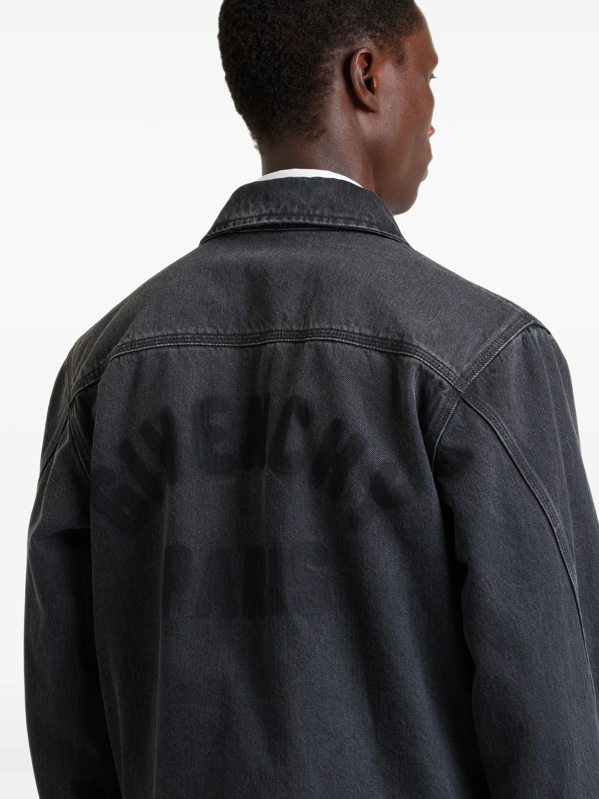 Couture Seam zipped jacket in black denim