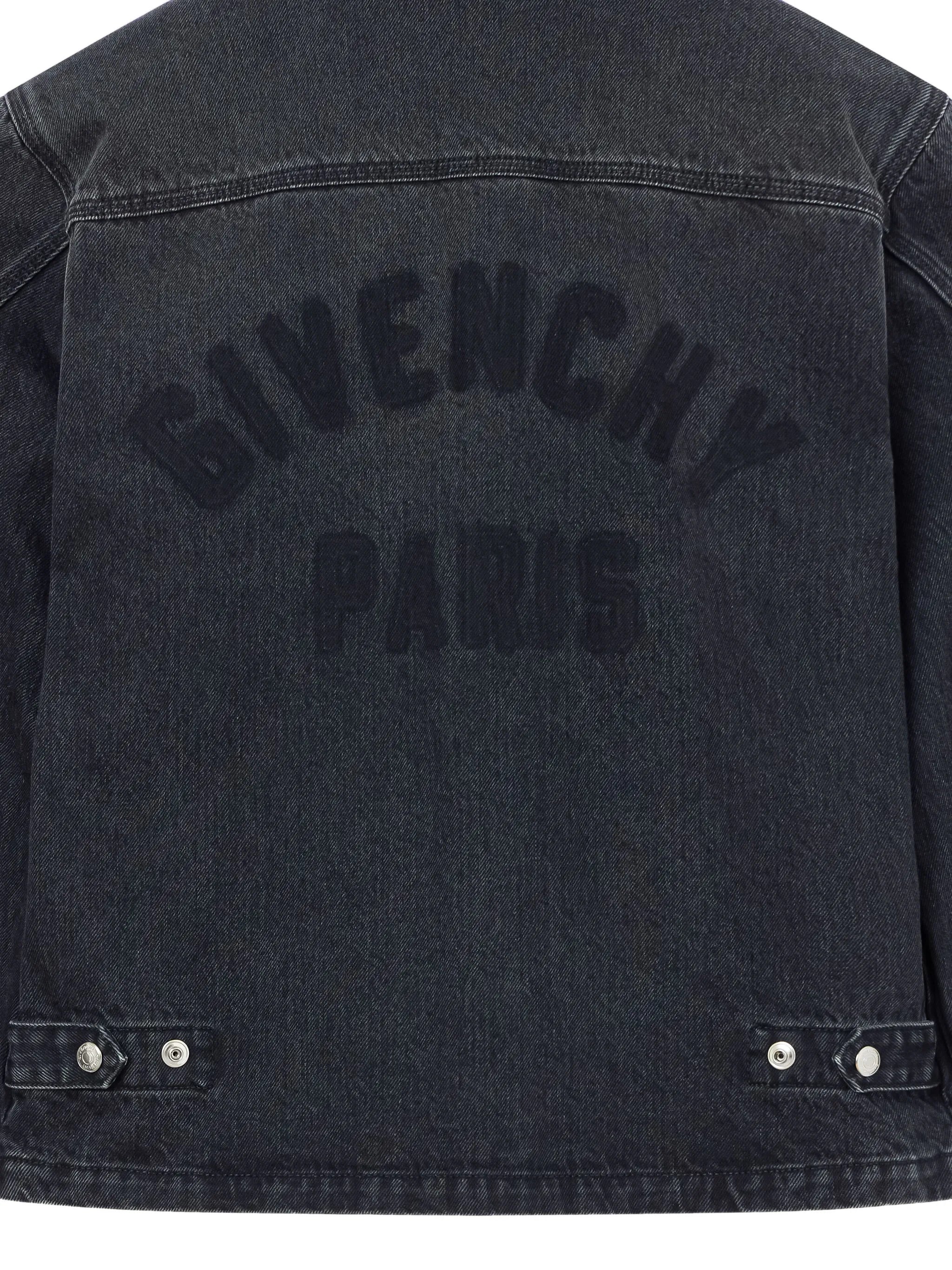 Couture Seam zipped jacket in black denim