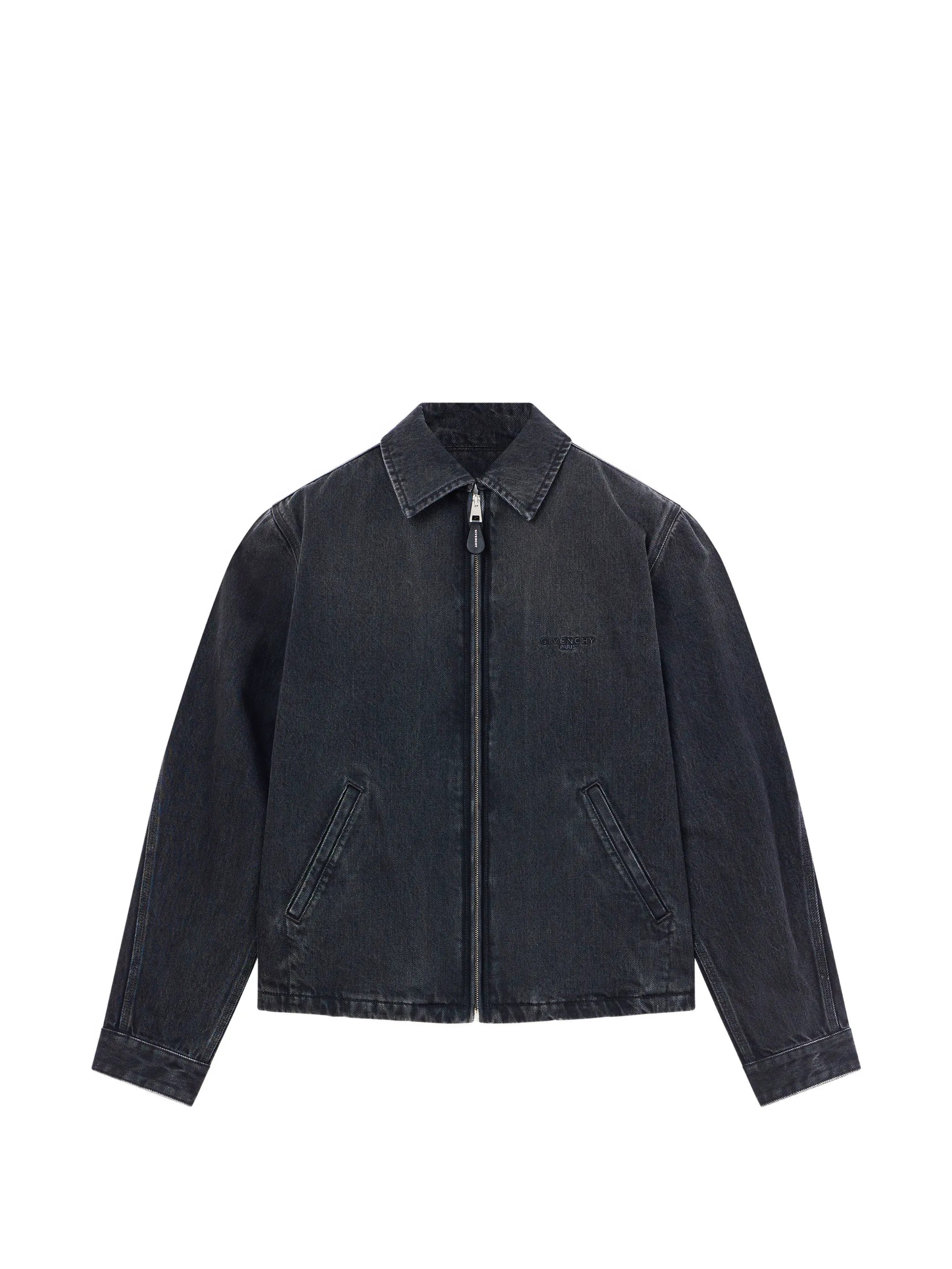 Couture Seam zipped jacket in black denim