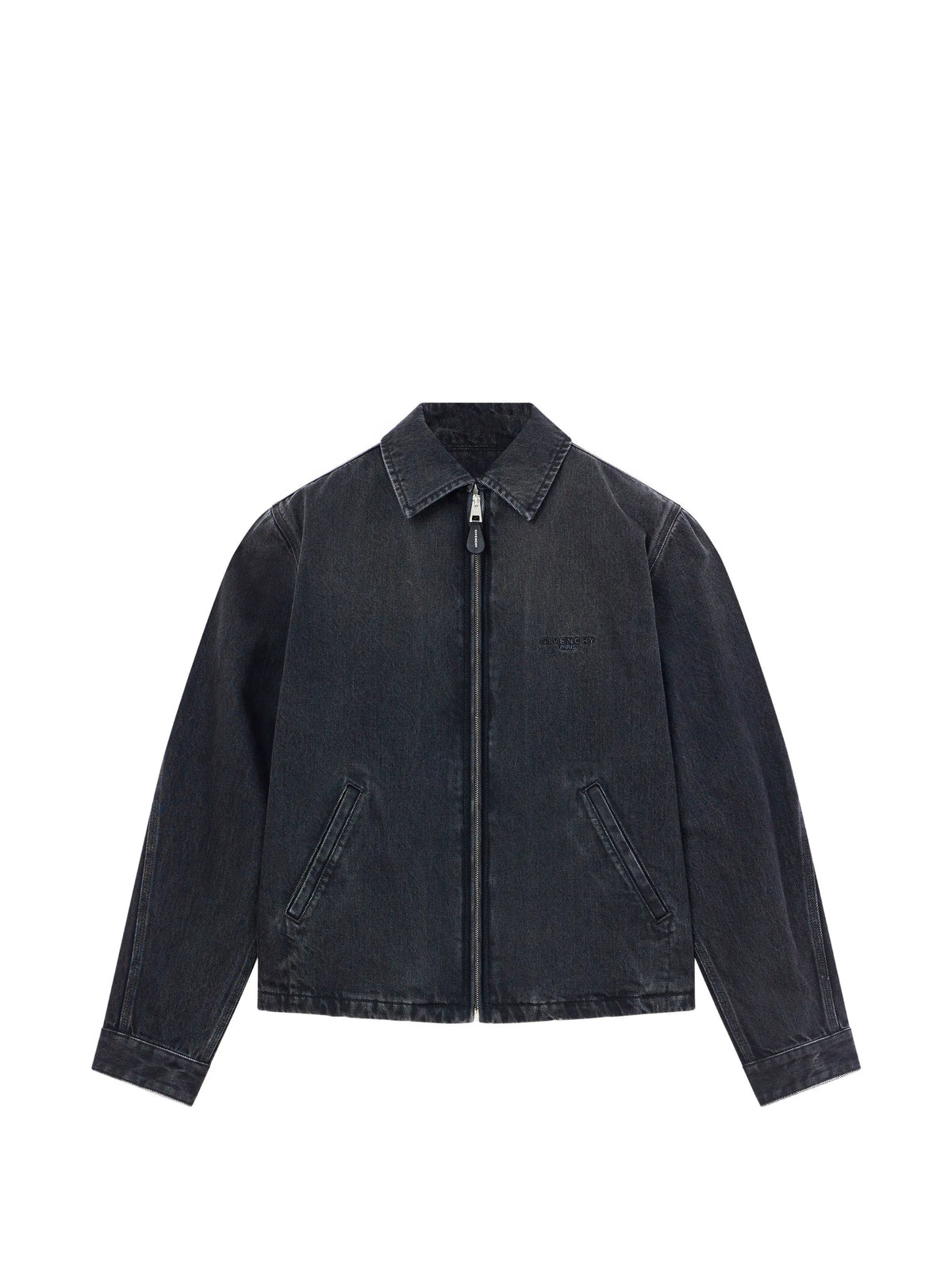 Couture Seam zipped jacket in black denim