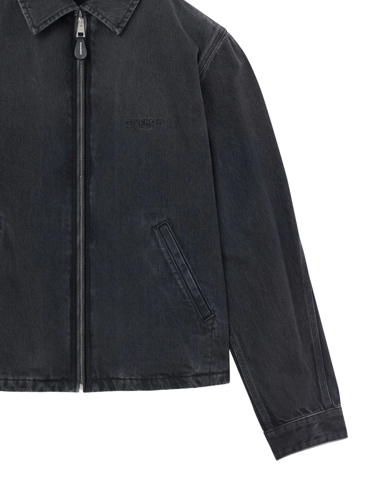 Couture Seam zipped jacket in black denim